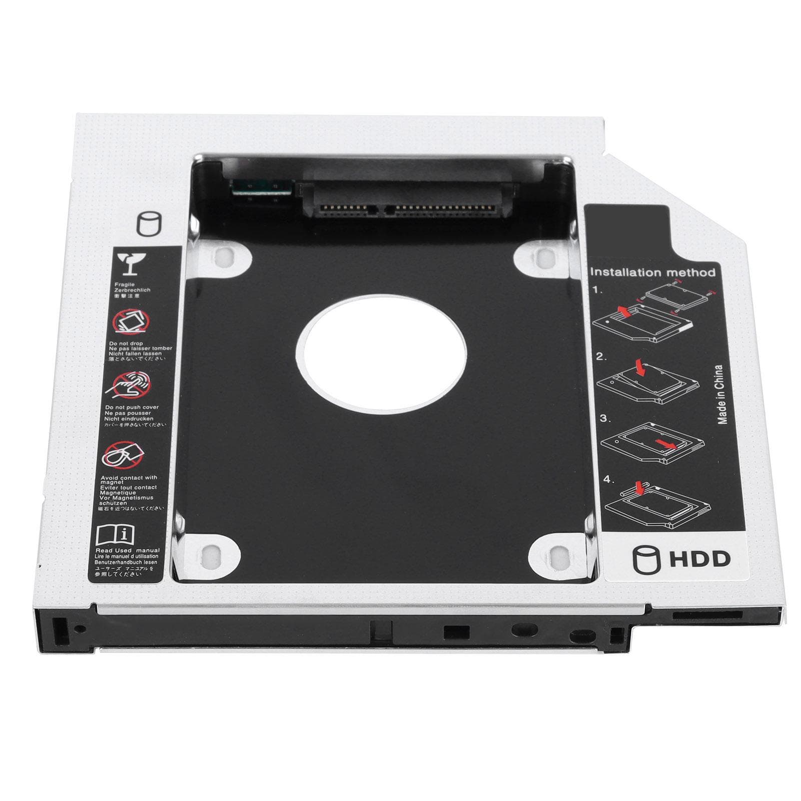 SATA3.0 HDD Caddy 9.5mm12.7mm Universal Second Aluminum Alloy Computer Accessories for 12.7mm / 0.5in