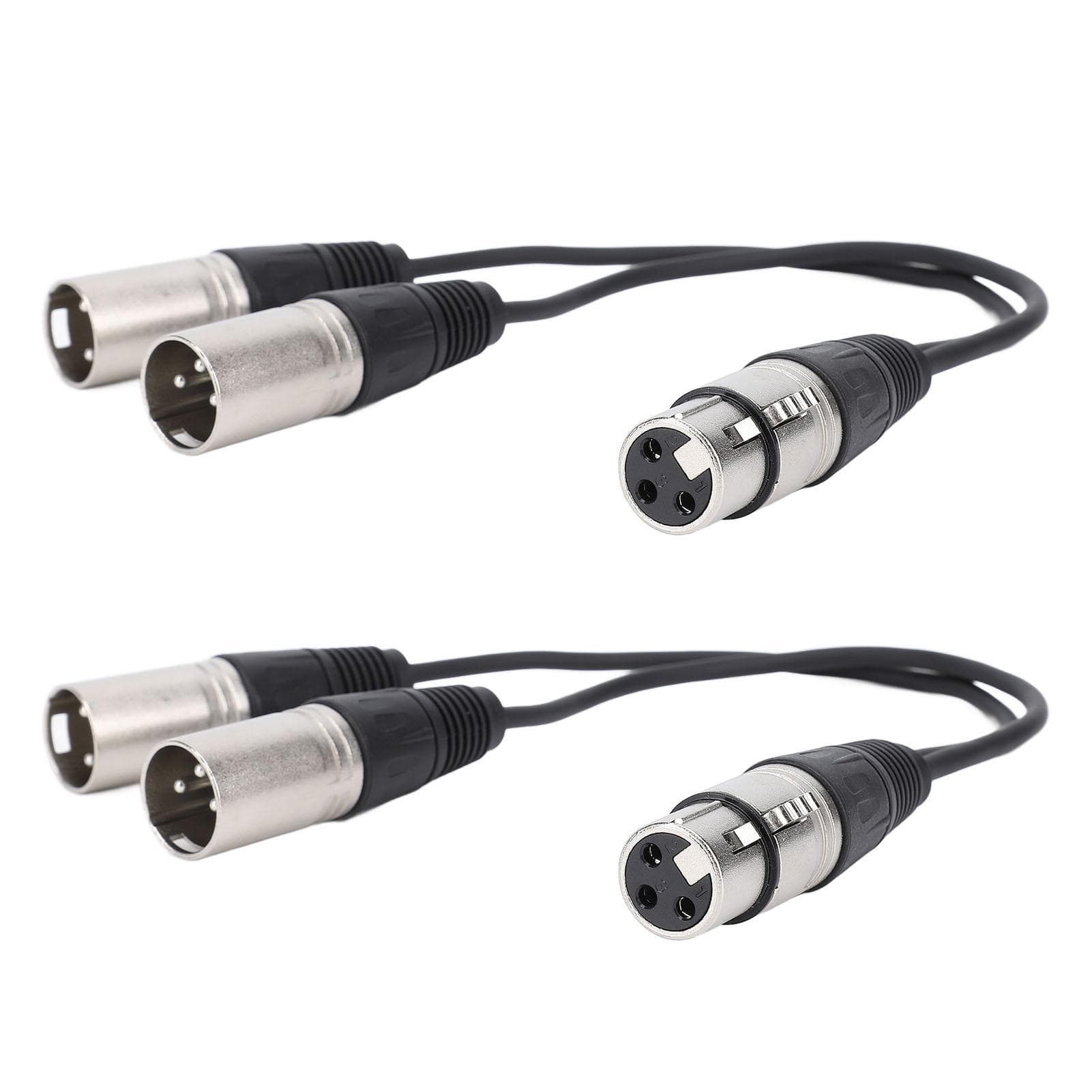 XLR Splitter Cable 3Pin XLR Female to Dual XLR Male Y Cable Plug and Play for Studio Stage Mixer