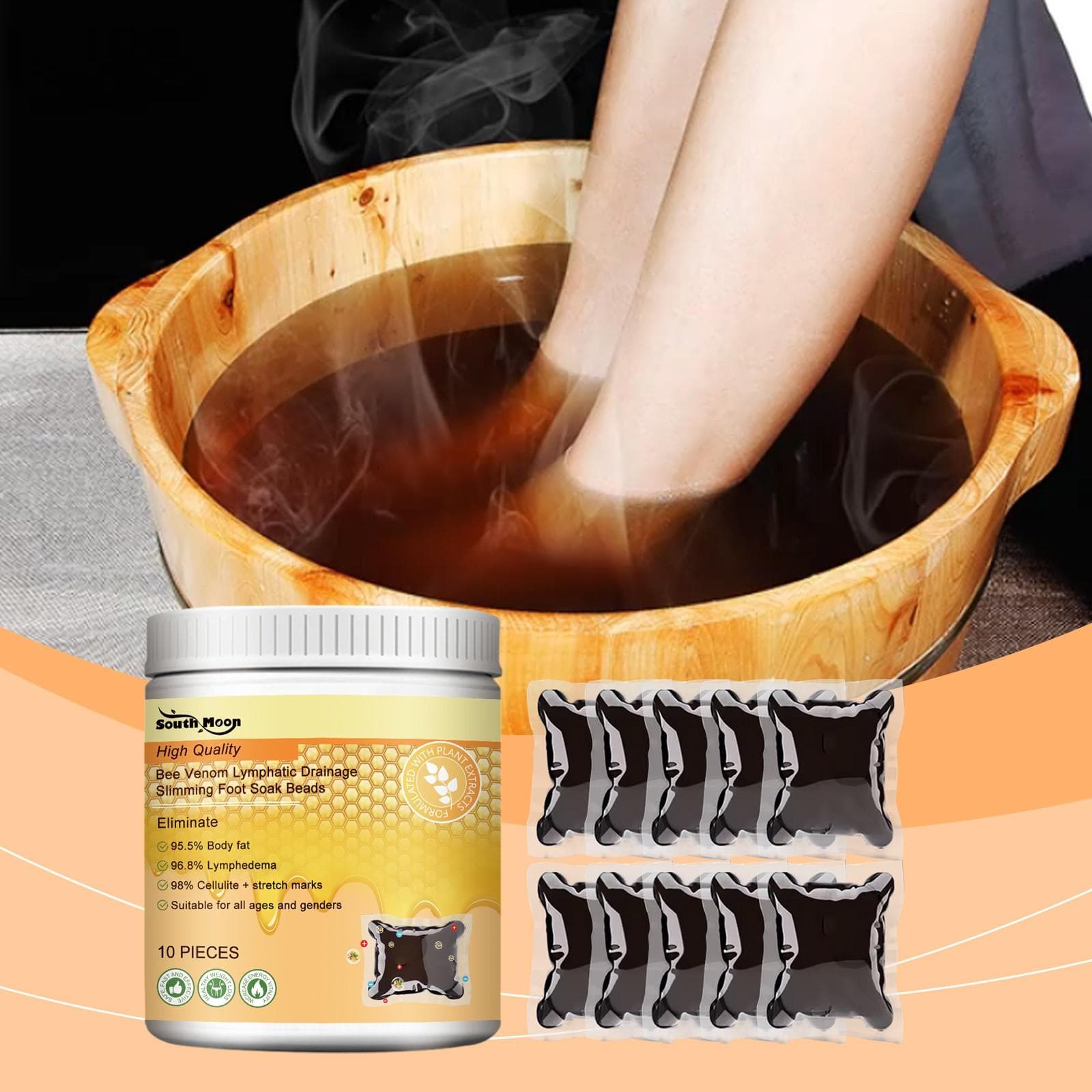 Foot Soak - Lymphatic Drainage & Slimming Foot Soak Beads, Foot Soak, Relief Relax