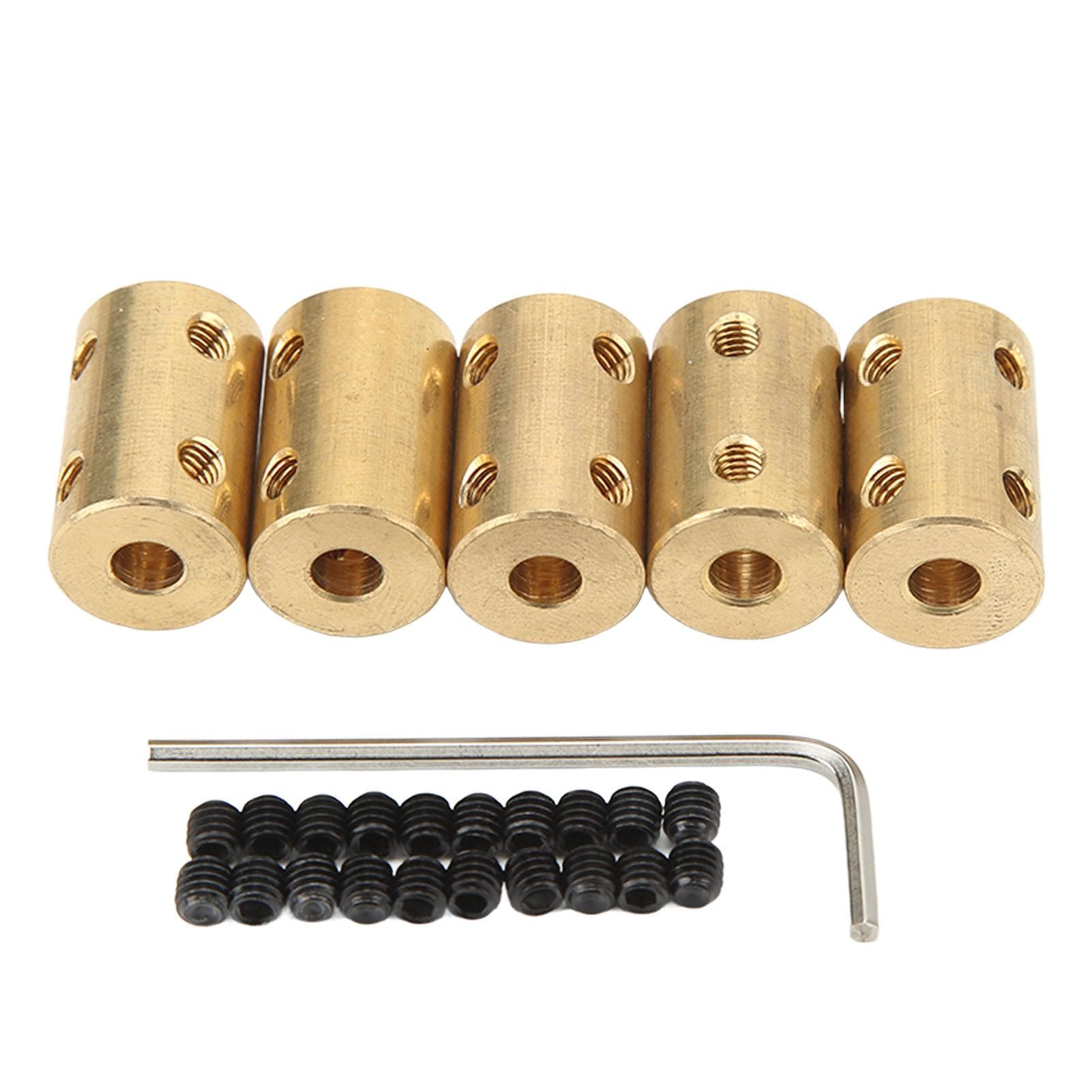 5Pcs RC Shaft Coupling Set Universal 5?5mm Brass Shaft Coupling Joint Connector for Motor Shaft