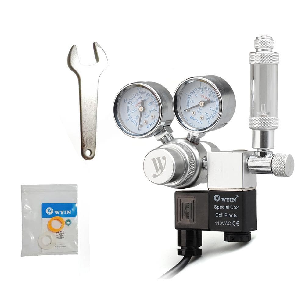 12V Output Voltage Aquarium CO2 Regulator CO2 Pressure Regulator with Solenoid Large Double CGA320 interface-EU PLUG