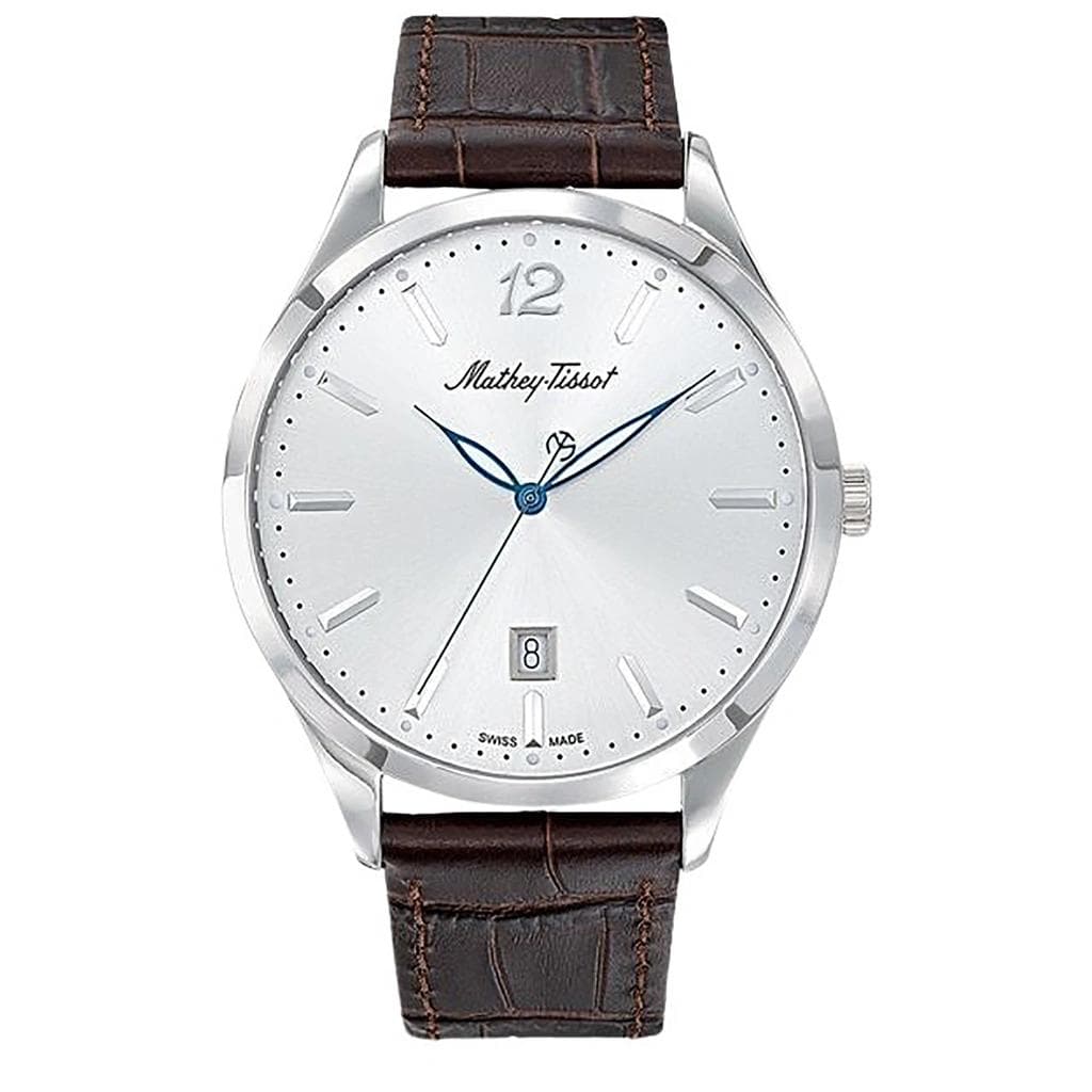 Mathey-Tissot Urban Leather Strap Silver Dial Quartz D411AS Women's Watch silver