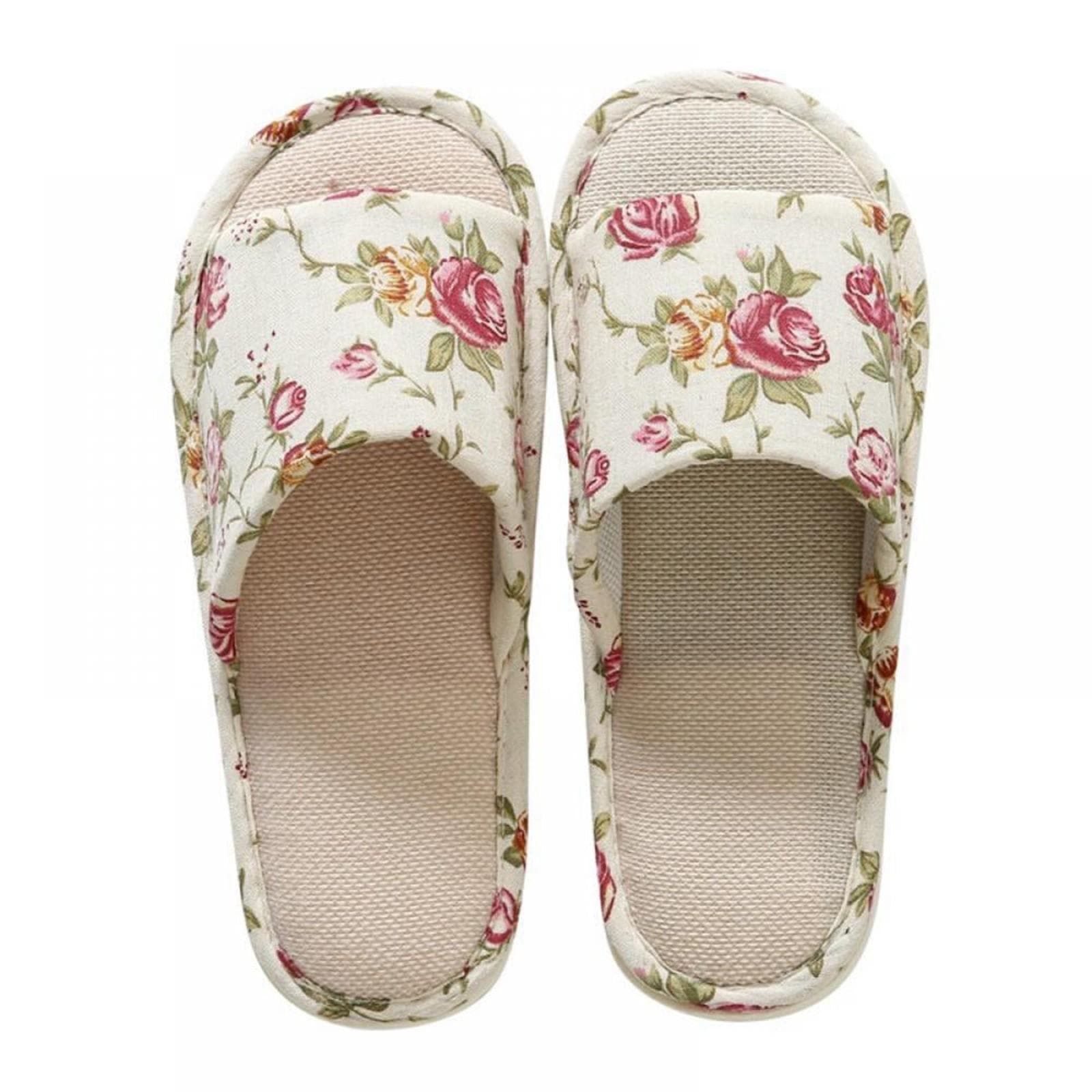 Womens Mens Couples Fashion Casual Home Slippers Indoor Floor Flat Shoes Sandals 37-38