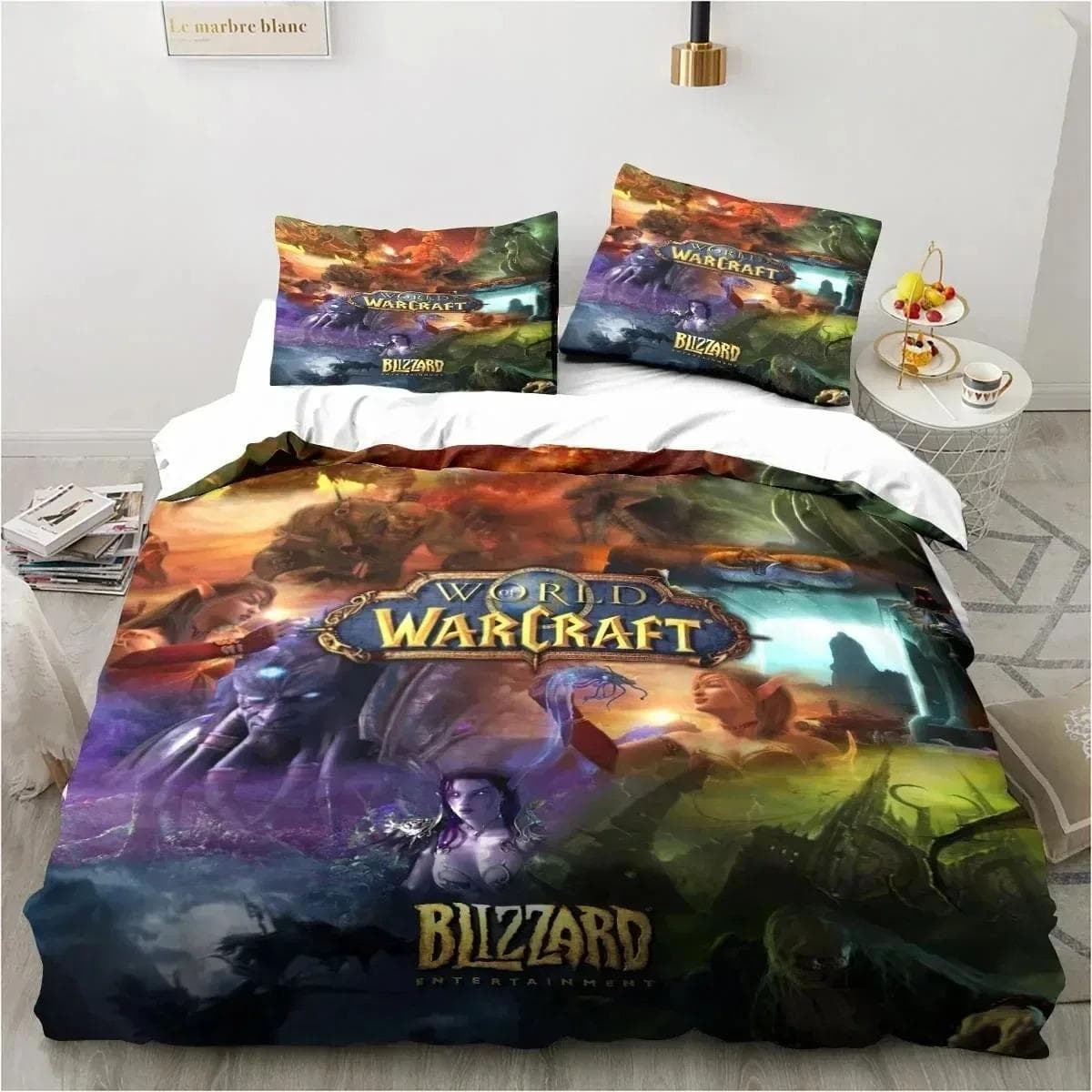 3D Printing Game World Warcraft Bedding Set Duvet Cover Bed Set Quilt Cover Pillowcase Comforter king Queen Size Boys Adult 70x133cm 2pcs