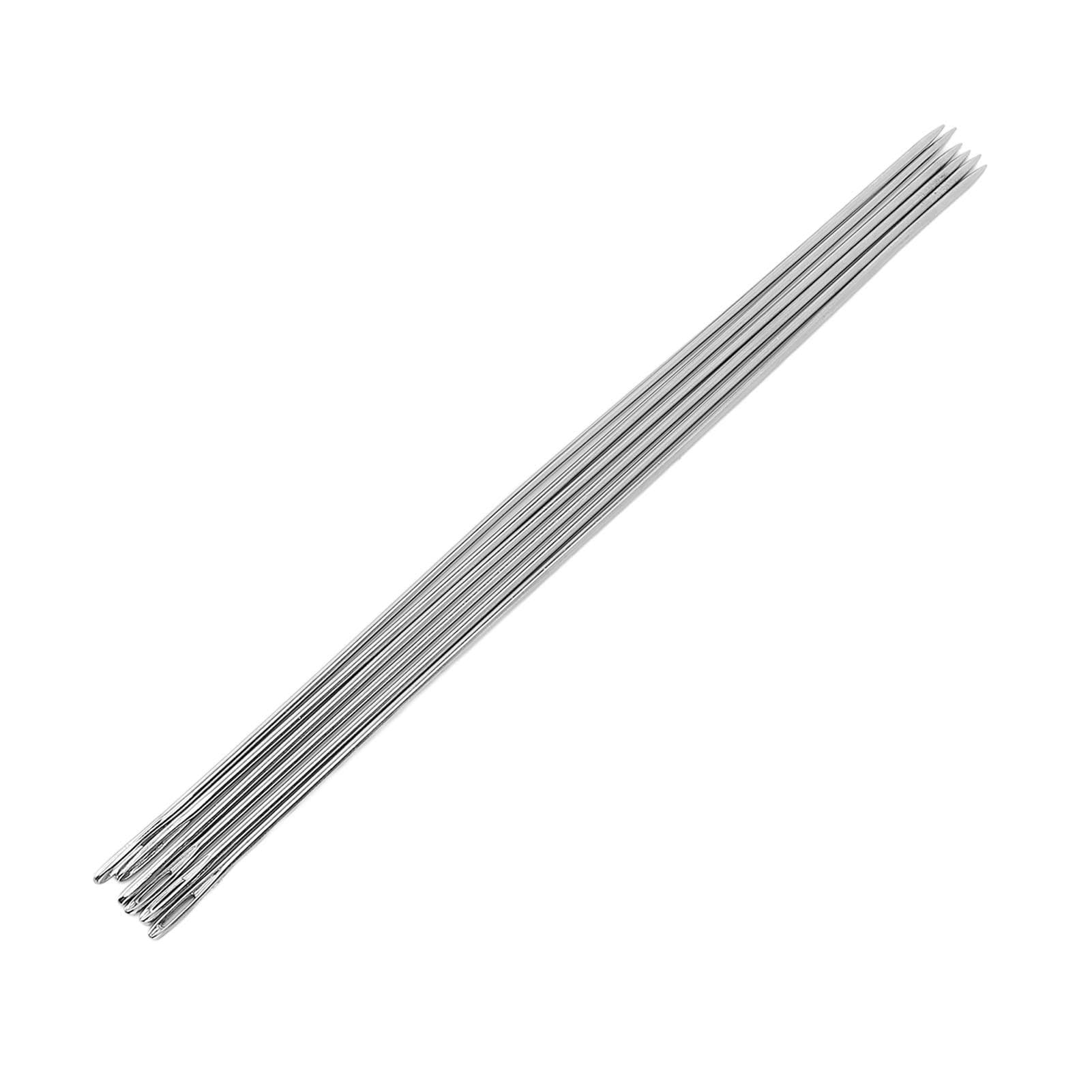 6PCS Large Eye Needles Stainless Steel Hand Sewing Needle Set for Leather Fabric Crafting 30cm Long