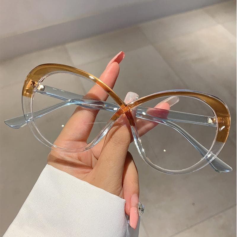 KAMMPT Oversized Oval Eyeglasses Frame Fashion Candy Color Non-prescription Eyewear Stylish Brand Design Ins Popular Glasses