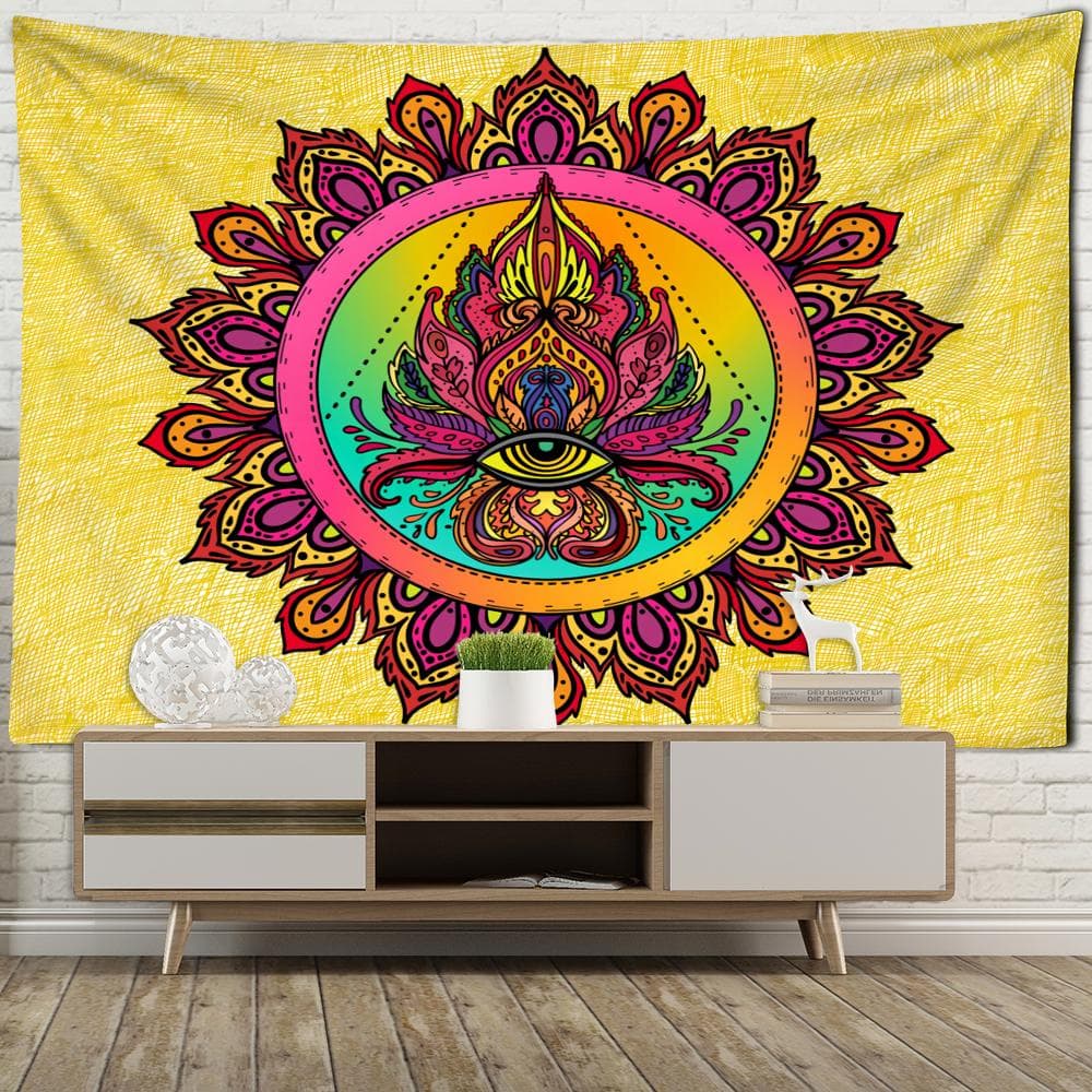 Psychedelic Eyes Tapestry Wall Hanging Witchcraft Abstract Colorful Dark Dormitory Grim Reaper Hippie Tapiz Art Home Decor 95x70cm