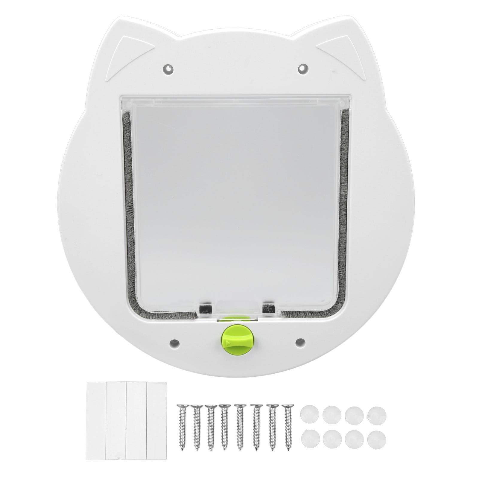 Cat Door 2 Way Lockable Weather Resistant Noiseless Pet Dog Door for Window Wall Interior Exterior