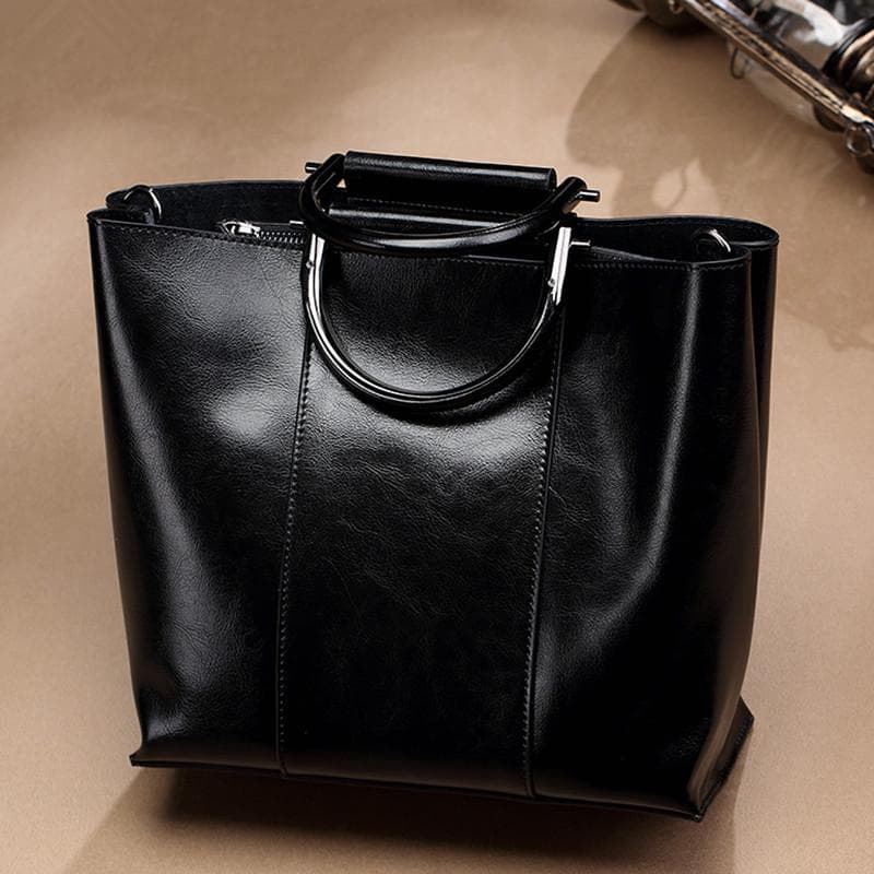 Women's Shoulder Bag Hong Kong Style Crossbody Bag Women's Retro Bag Bag Handbag Bag Women's black