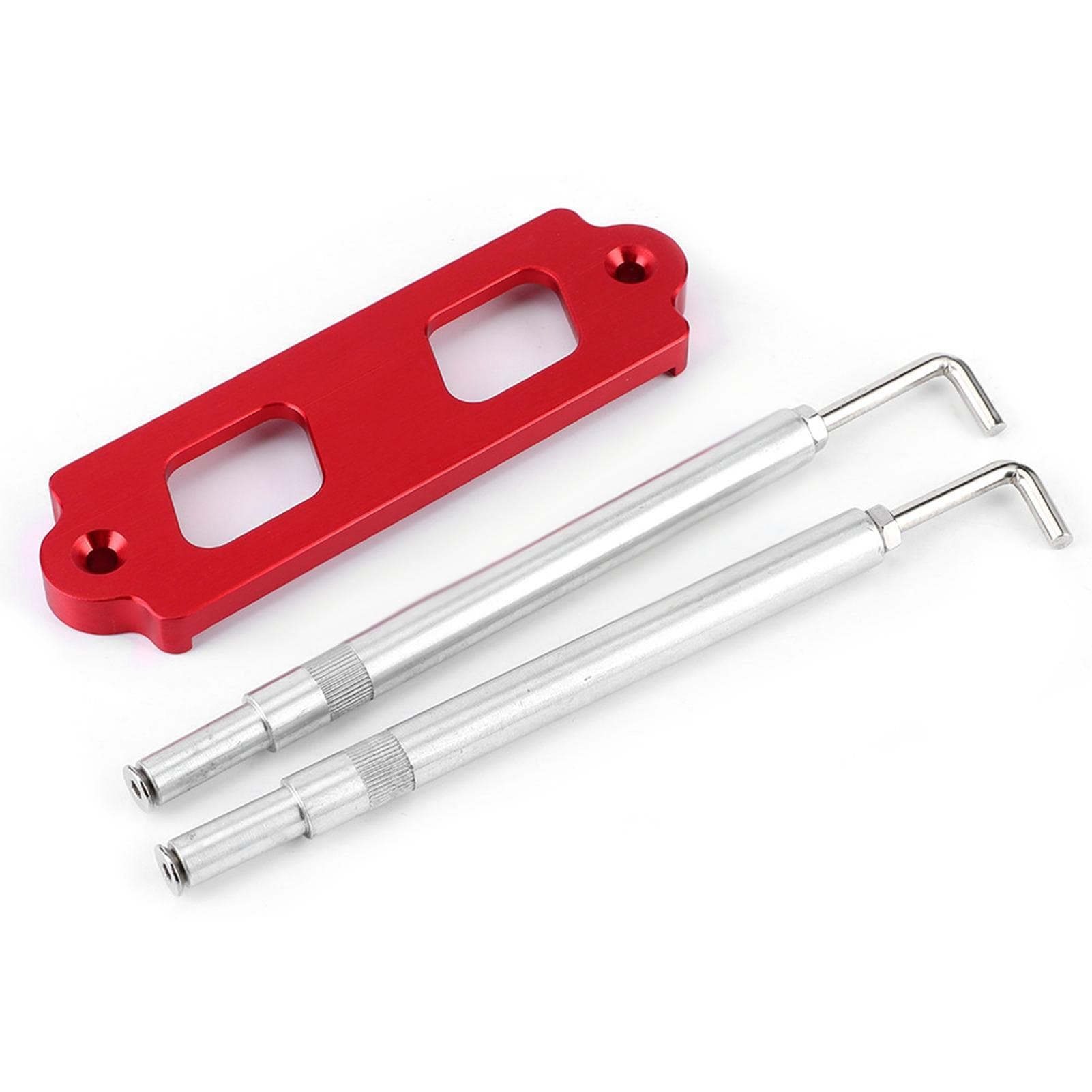 Battery Tie Down Kit Hold Down Rod Bracket with Hooks Fit for Honda Civic CRXRed red