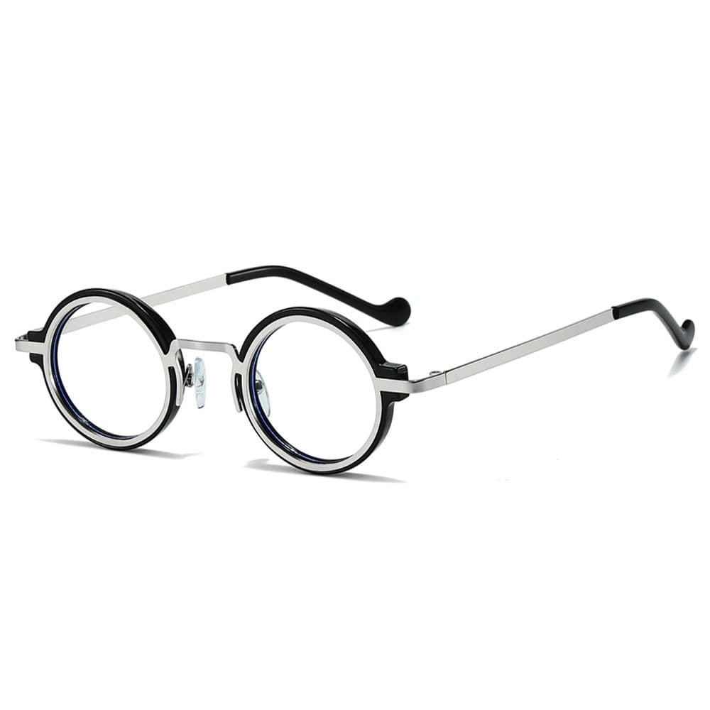 UV400 Protection Small Round Sunglasses Y2K Metal Frame Punk Shades for Women Men Driving Sun Glasses