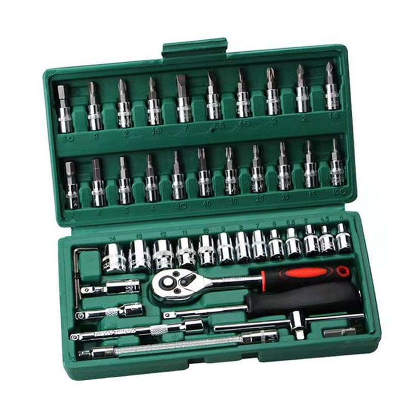 46Pcs Ratchet Wrench Set Wear Resistant Large Torsion Ratchet Wrench Screwdriver Bit Set for
