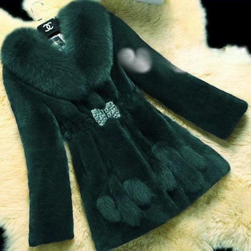 Large Size Fur Autumn and Winter Warm Mink Coat Mother Outfit Medium and Long Thickened 4XL