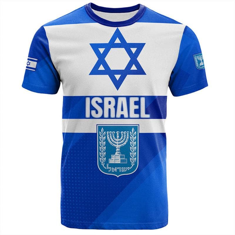 Israel Flag Men's T-shirt 3D Printed Israelis National Emblem Tops Short Sleeve O-Neck Oversized Sports Tee Shirt Clothing 5XL