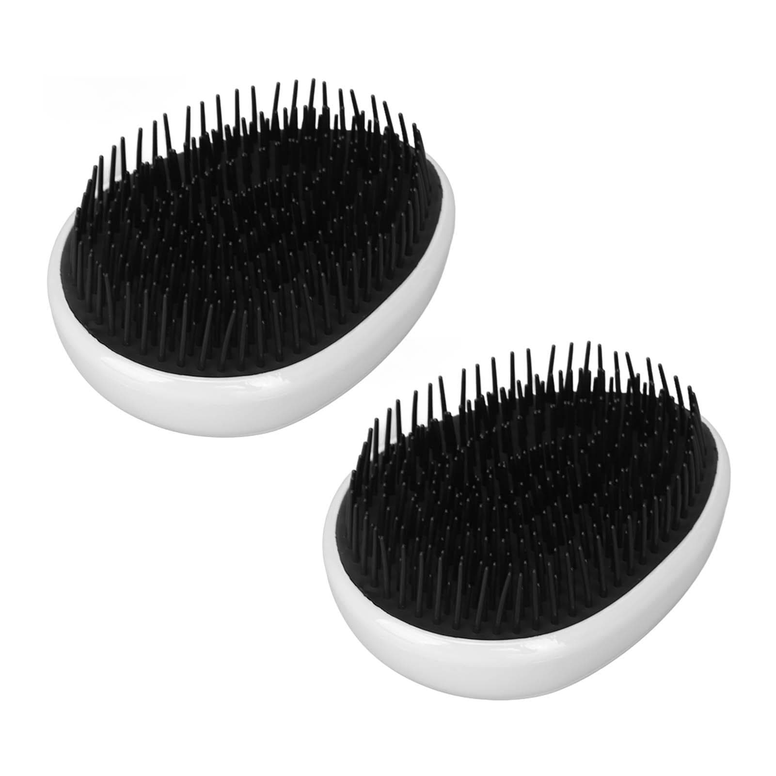 2Pcs Hair Scalp Brush Soft Round Teeth Massage Portable Egg Shape Shampoo Brush Comb