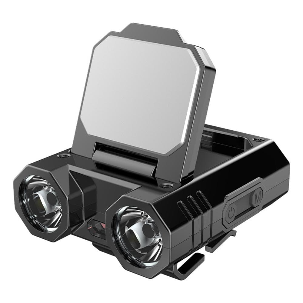 Portable Battery Display Headlamp Outdoor Camping Fishing LED Headlight Waterproof Hat Clamp Light black
