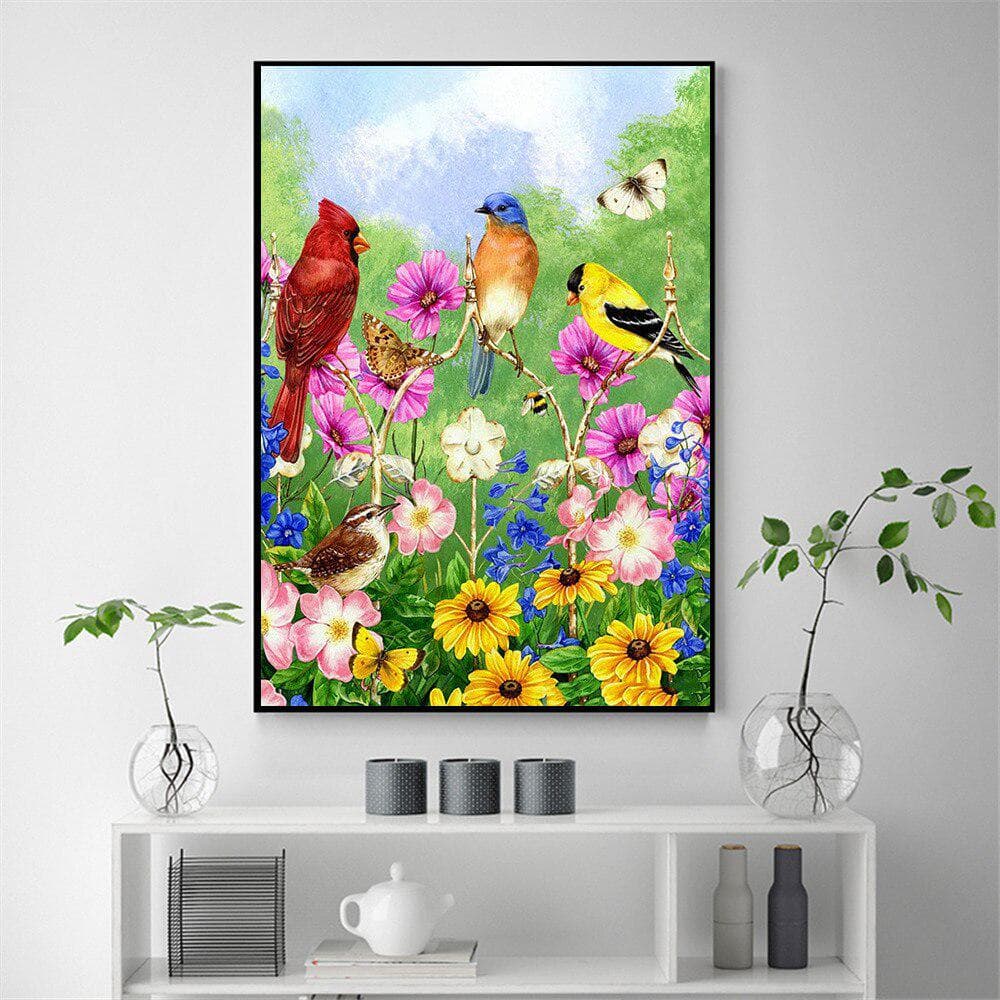 Diamond Embroidery Complet Kit Bird Diamond Painting Full Round Arrival Flower Rhinestone Picture 20X30CM