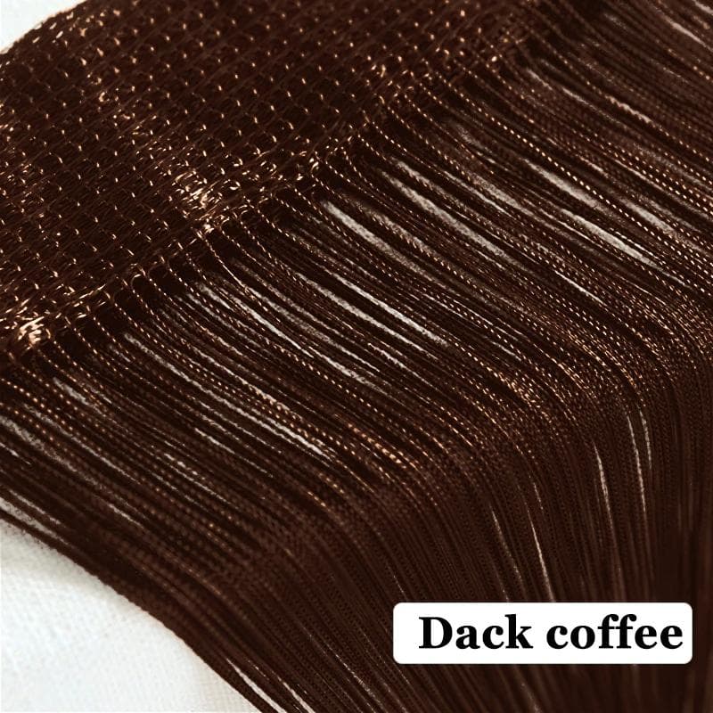 300CM X 300CM Thread Curtains Screen Ribbon String Divider Blind for Living Room Door Wall Window Panel Tassel Curtain 300CM X 300CM dark coffee
