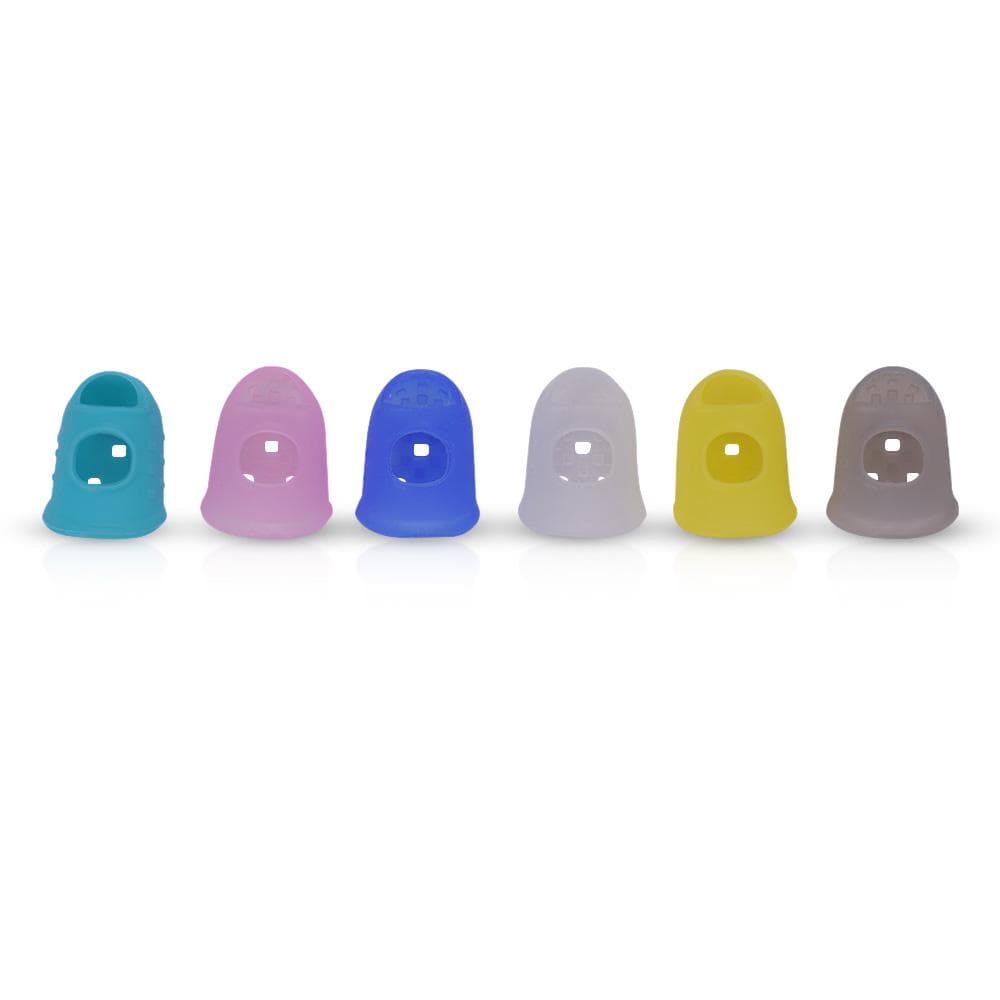 6pcs Guitar Silicone Finger Fingertip Protectors for Guitar Ukulele Beginners (Random Color S Size