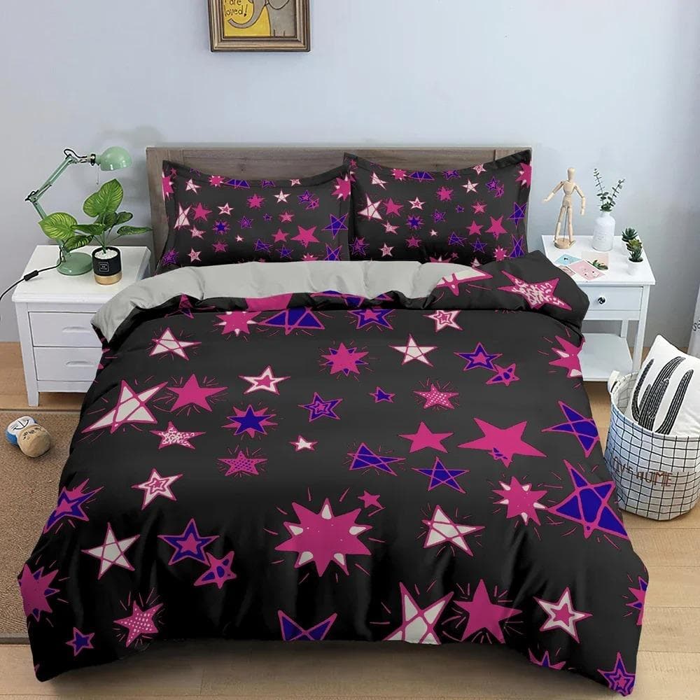 Star Pattern Duvet Cover Colorful Stars Print Quilt Covers For Bedroom Single Twin Queen King Bedding Set Home Decor US Queen 228x228cm