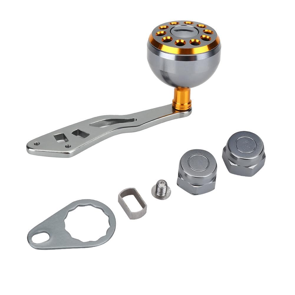 1Pc Durable Metal Handle Part Accessory for Abu Round Baitcast Fishing Reel(Gold)