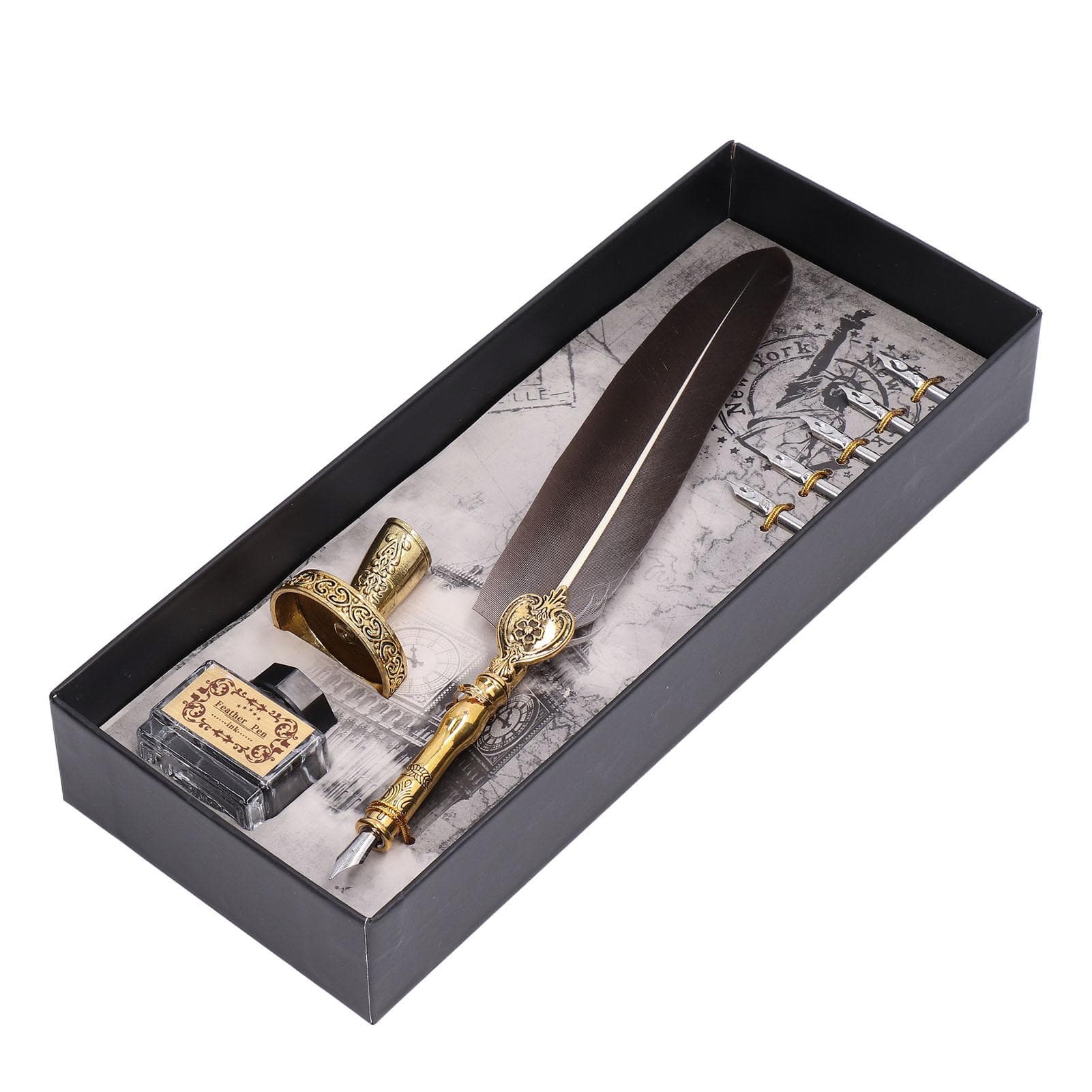 Feather Pen Fluent Comfortable Writing Vintage Elegance Exquisite Workmanship Quill Feather Pen for brown