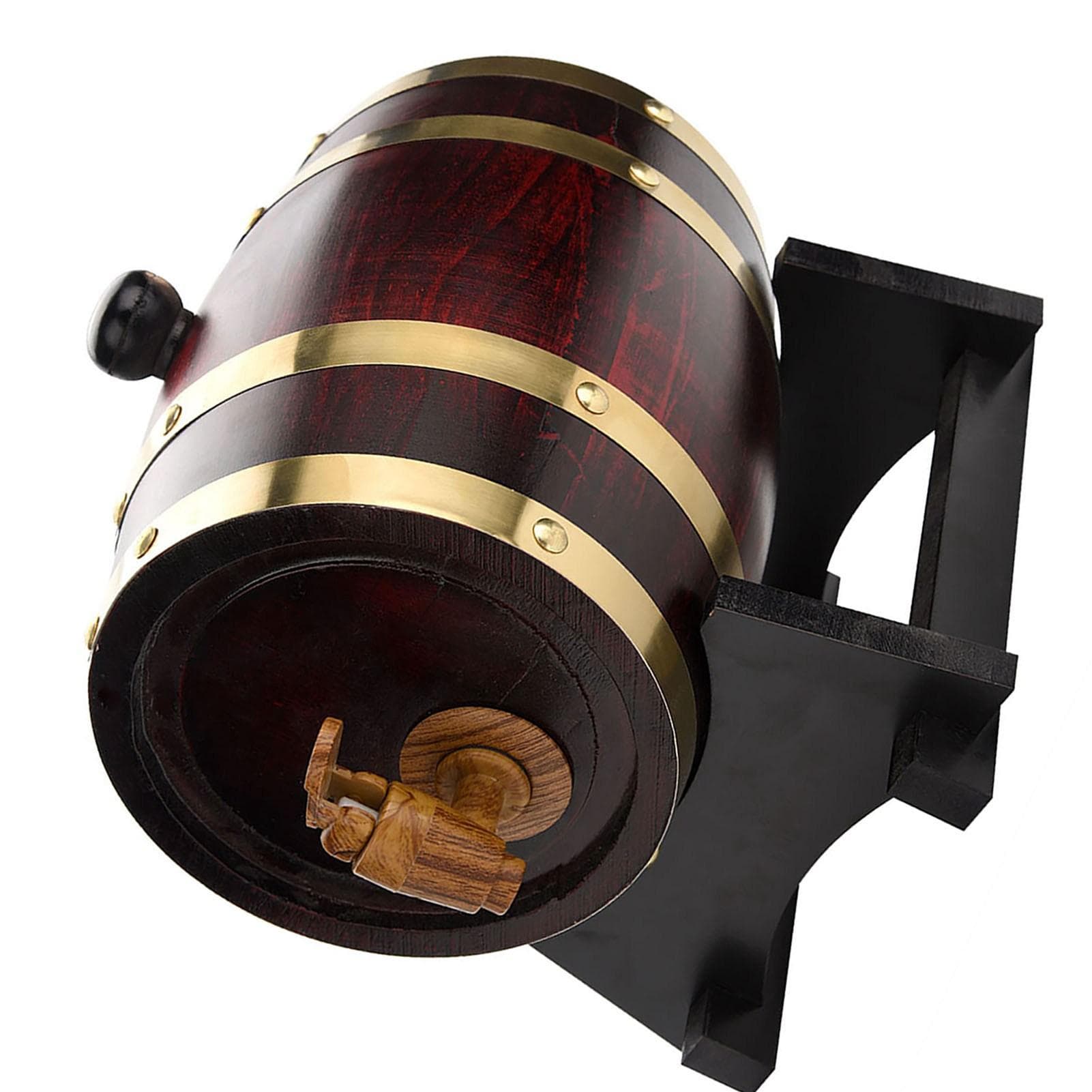 Vintage Wood Oak Timber Wine Barrel for Beer Whiskey Rum Port 1.5L L black