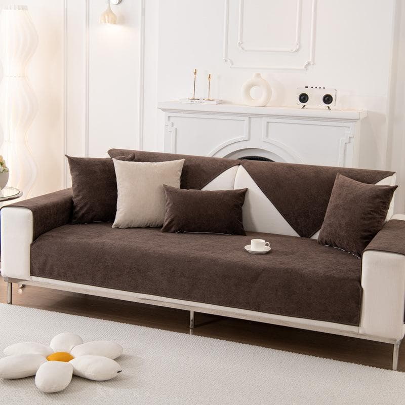 Universal Sofa Cover Chenille Solid Color Living Room Sofa Cushion Non-Slip Non Sticky Hair Couch Cushion Armrest Backrest Cover 70x70cm 1pcs