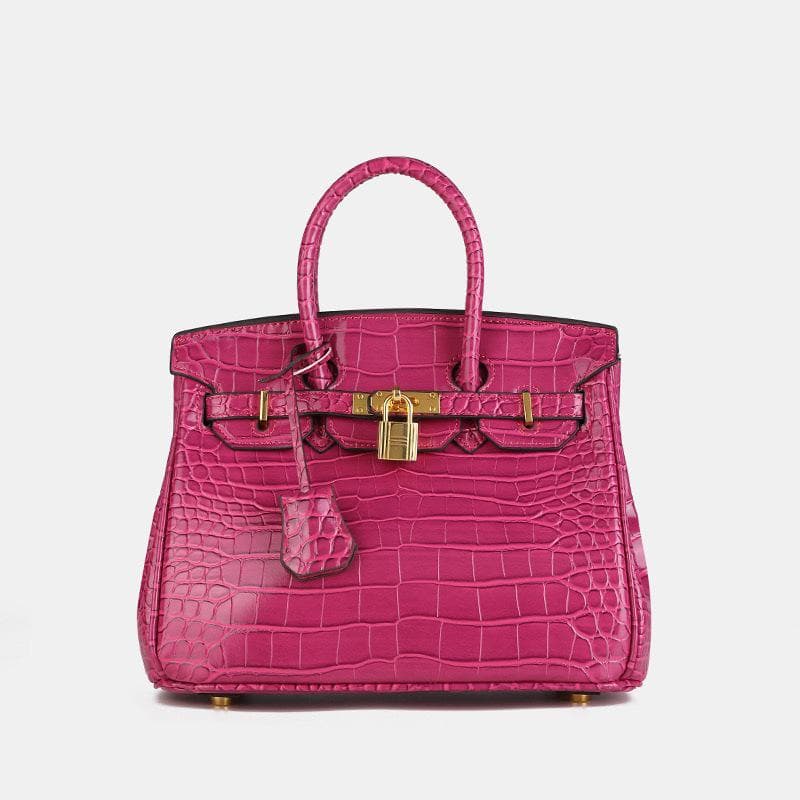 2024 Women's High-End Crocodile Pattern Platinum Shoulder Bag - European & American Fashion, Large-Capacity Crossbody Handbag Small 25*13*20cm