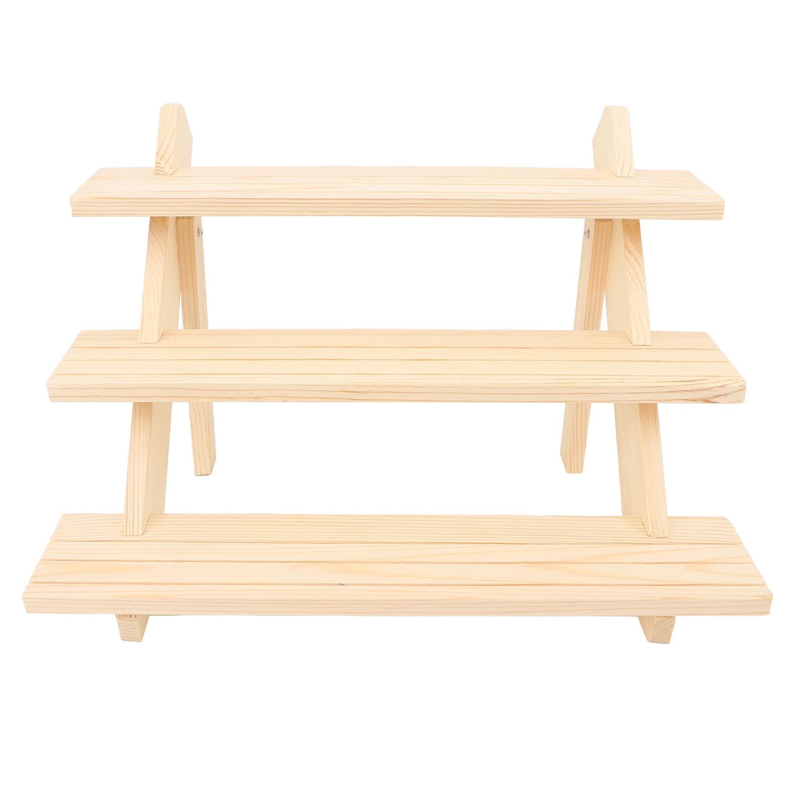 Wood Earring Display Stand 3 Tier Bracelet Ring Jewelry Display Shelf for Home Craft Show Retail