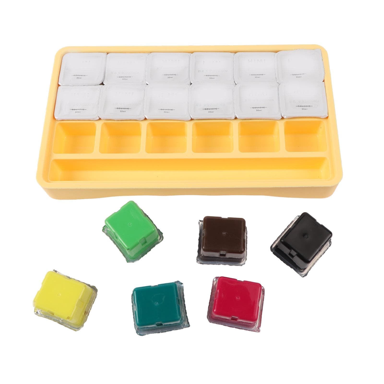 Gouache Paint Set Multipurpose Jelly Cup Design 18 Colors 30ml Gouache Watercolor Paint for Artists