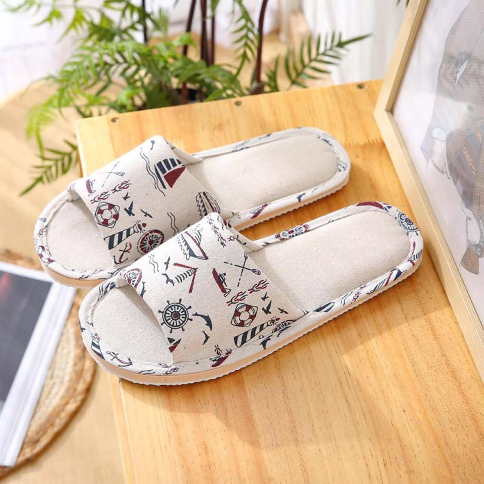 Womens Mens Couples Fashion Casual Home Slippers Indoor Floor Flat Shoes Sandals 42-43