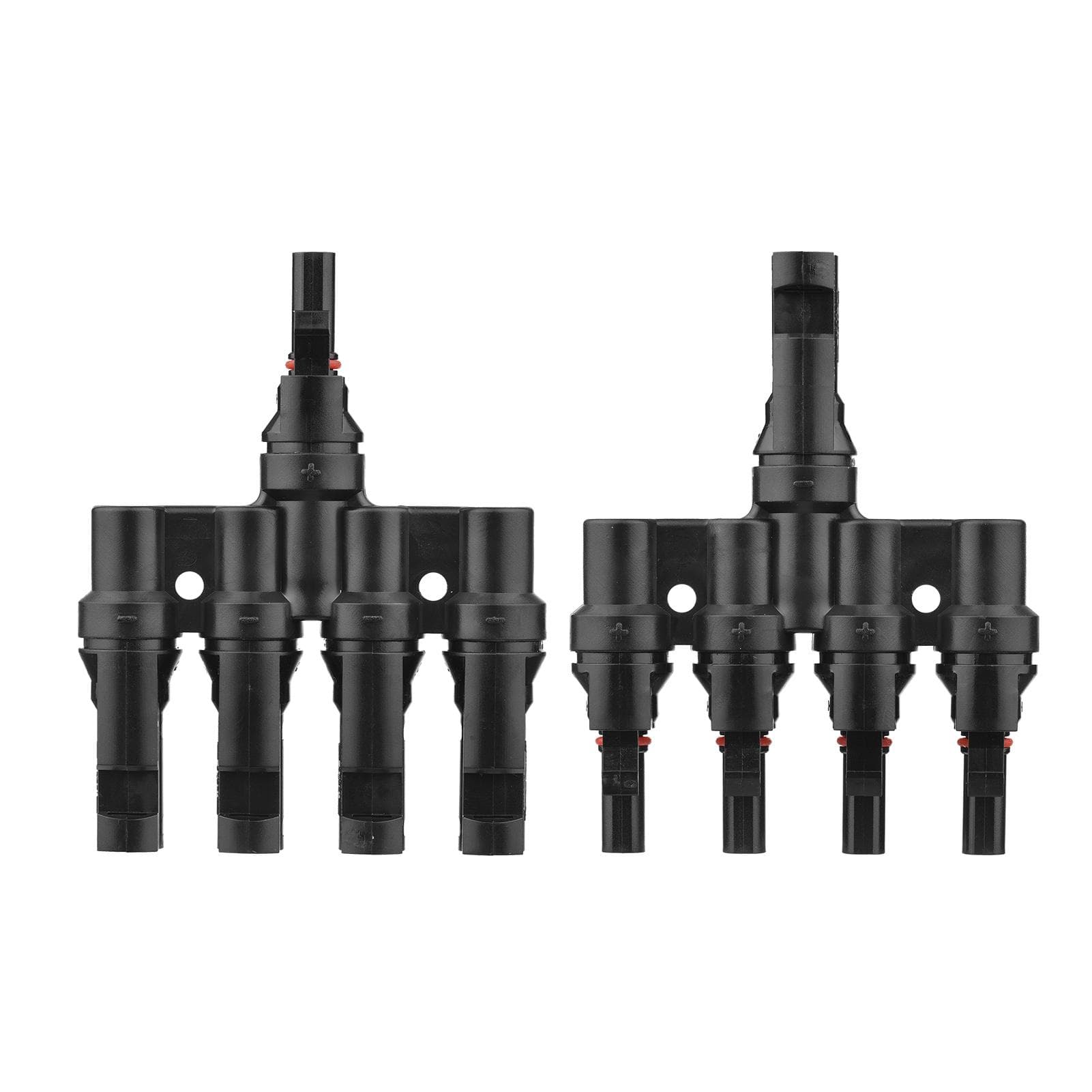 Branch Solar Connector T Connectors for Parallel Connection between Solar Panels 5-Way IP67 4-Way black