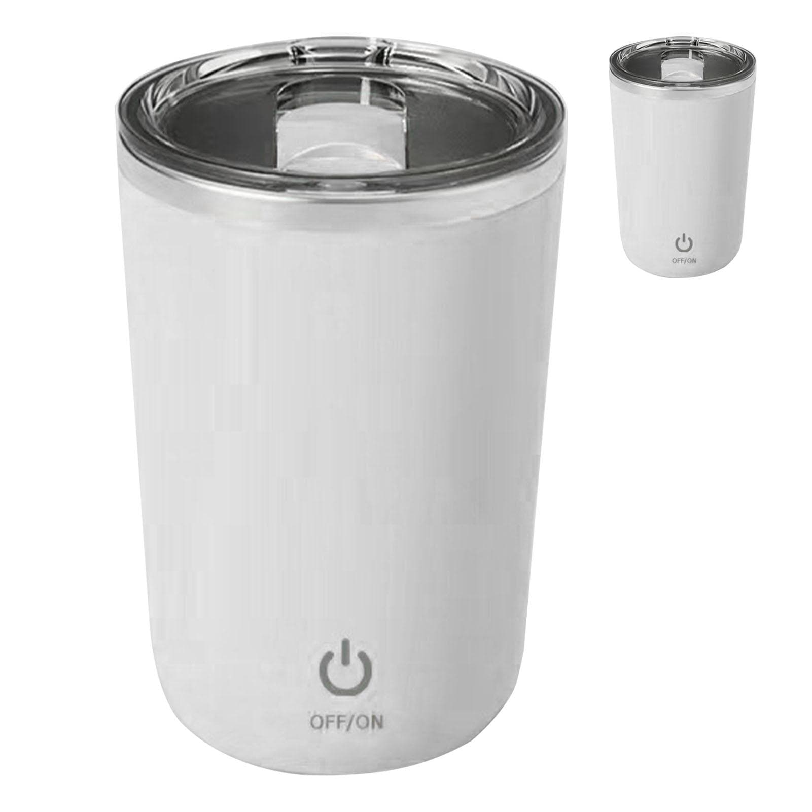 350mL Automatic Magnetic Stirring Cup Washable Stirring Coffee Mug with Stainless Steel Inner Liner L(for 6.5-9kg) white