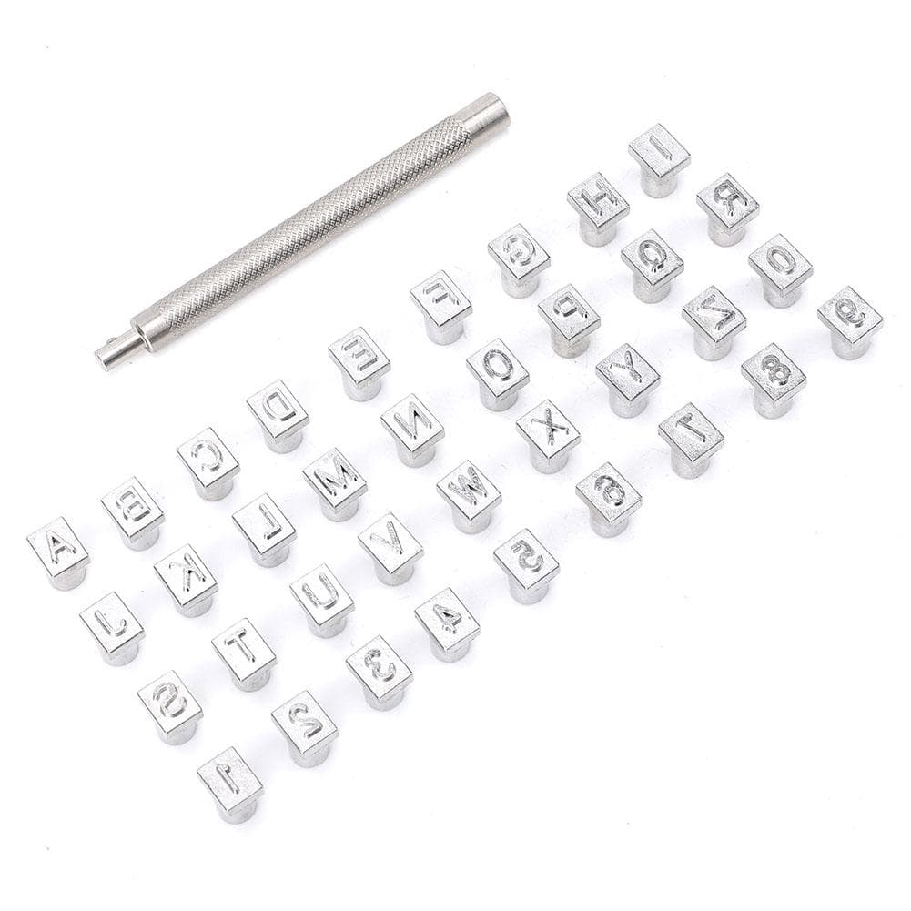 36PCS Alphabet & Number Stamp Punch Set DIY Leather Craft Stamping Tool Kit(6mm )