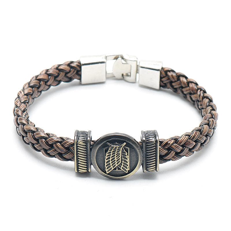 Anime Attack On Titan Charm Bracelet Shingeki No Kyojin Cosplay Unisex Leather Bracelets Wristband Bangles Wristlet