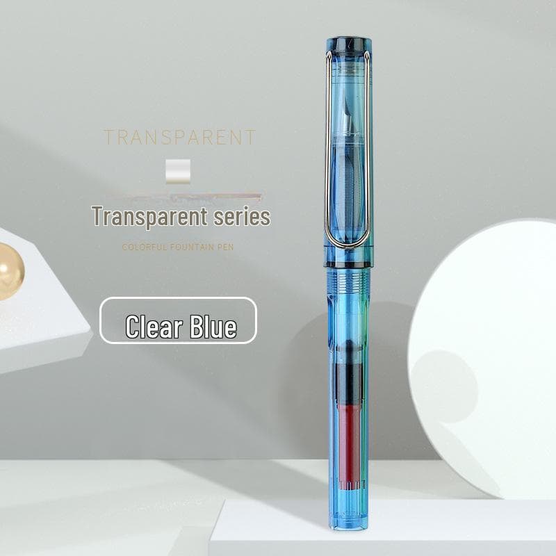 Colorful Student Fountain Pen with Replaceable Ink Capsule for Calligraphy and Correct Writing Posture +30 Black Ink Cartridges