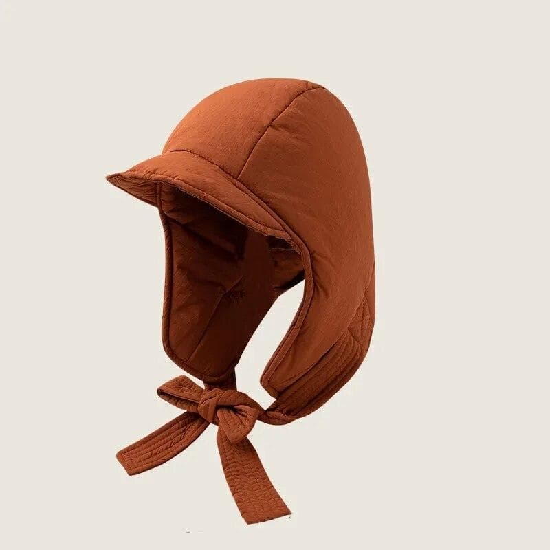 Men and Women's Bomber Hats Winter Korean Version New Ski Cold Cycling Thickened Warm Ear Protection Straps Pullover Caps 56-58cm brown
