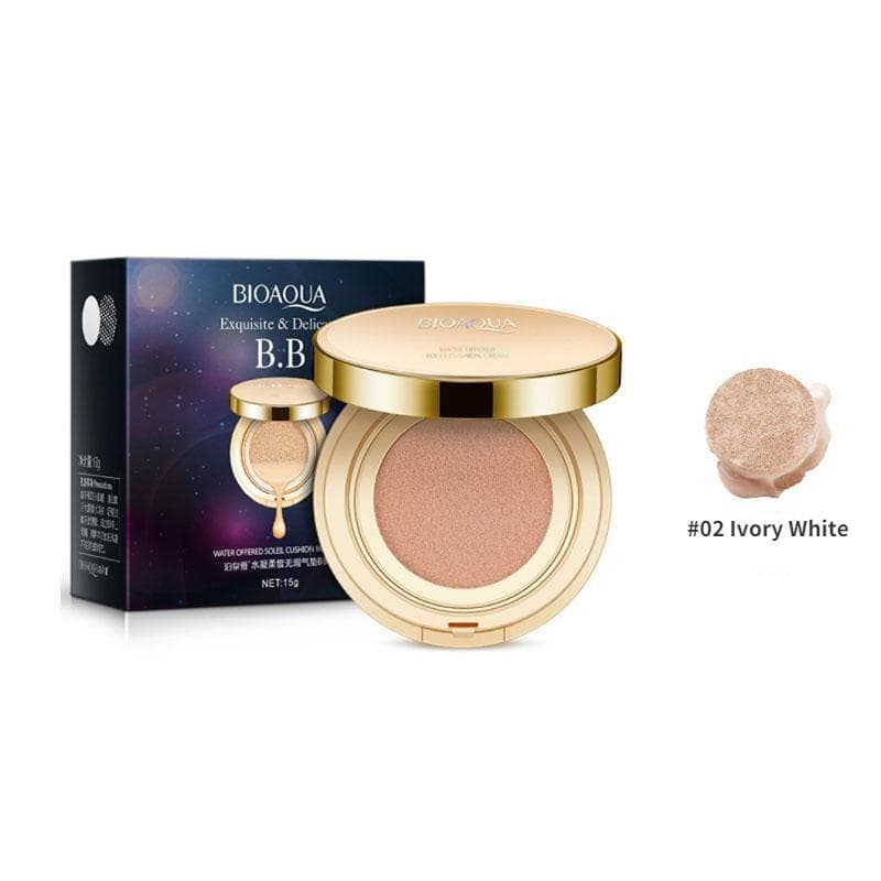 Bioaqua Air Cushion BB Cream Long-lasting Concealer Liquid Foundation Natural Nude Makeup Concealer Cream #02 Ivory White