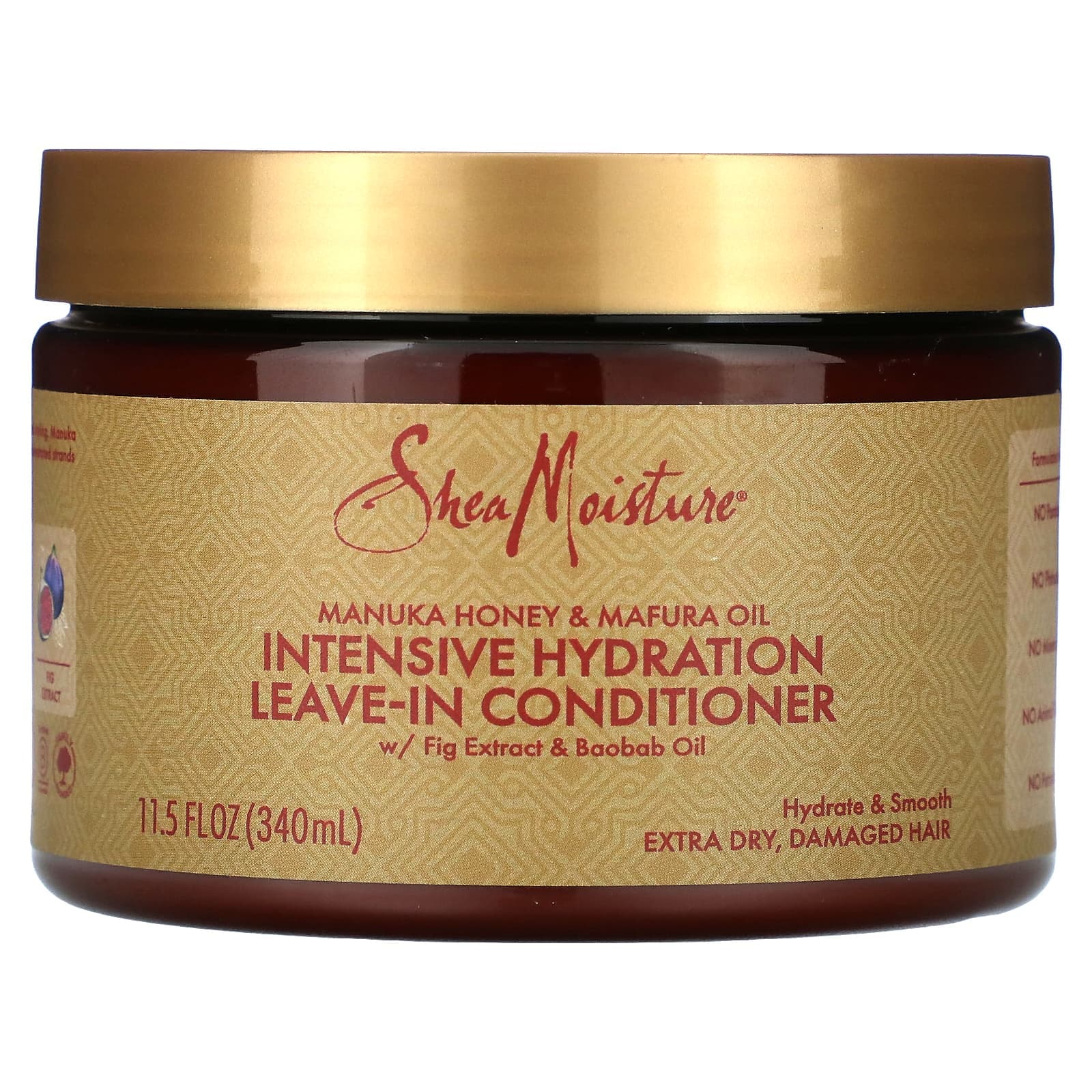 SheaMoisture, Intensive Hydration Leave-In Conditioner, Manuka Honey & Mapura Oil, Extra Dry, Damaged Hair, 11.5 fl oz (340 ml)