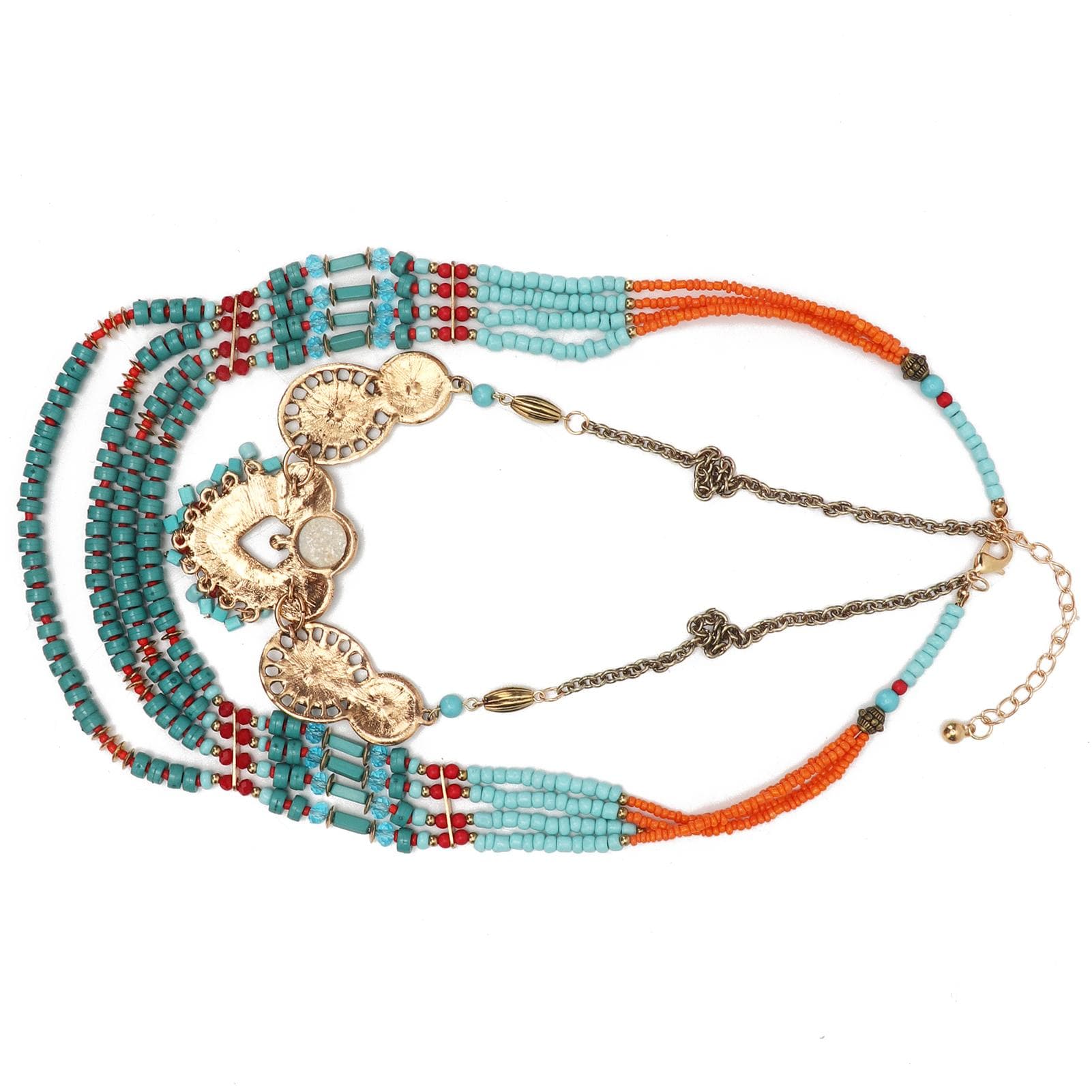 Bohemian Necklace Vintage HandMade Beaded MultiLayer Color Clothing Accessories Women Jewelry