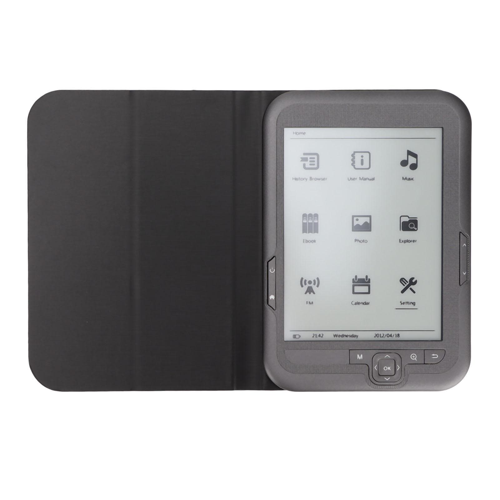 Ereader 6in 800x600 HD Ink Screen Ebook Reader FM Support with Protective Case Headphon Ink Screen 8GB