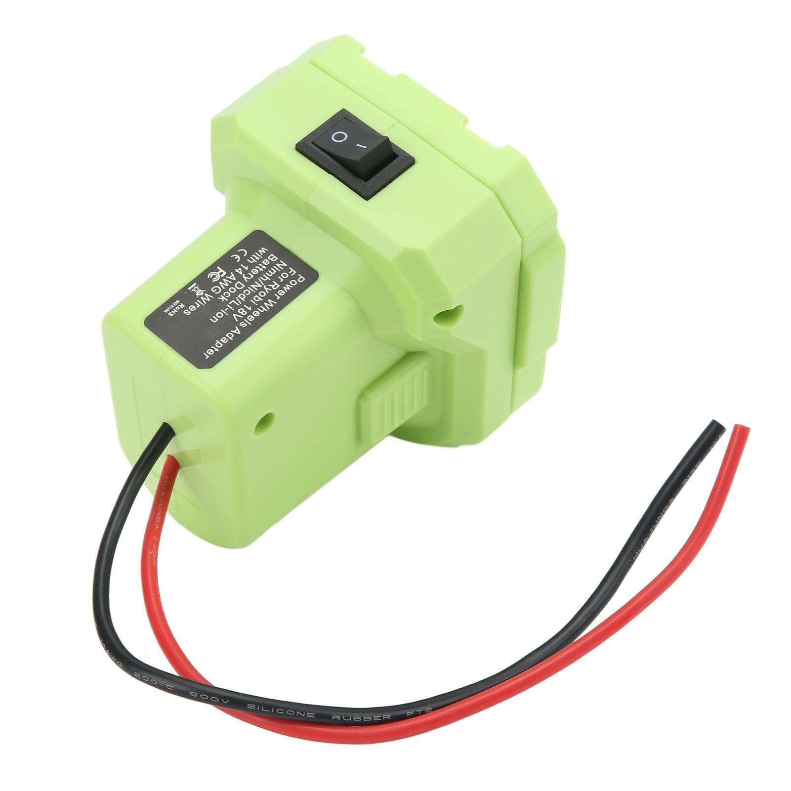 Battery Adapter Converter Dock Power Connector 14AWG with Switch for Ryobi P108 P107 P102 P103