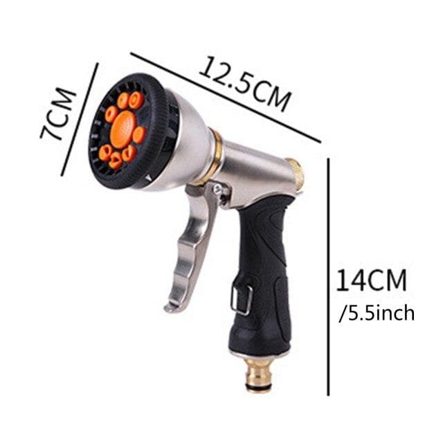 Garden Hose Nozzle Heavy Duty Metal Hose Spray Nozzle 9 Adjustable Patterns Household watering and brushing car sprinkler