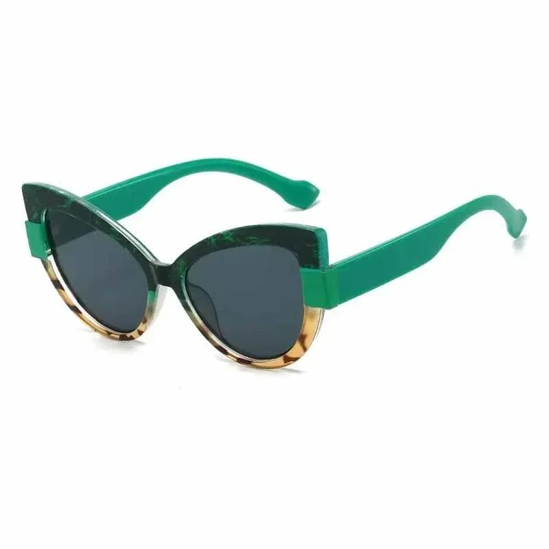 New Personalized Color Block Cat Eye Presbyopia Sunglasses Women UV400 HD Driving Sunscreen Glasses Outdoor 0