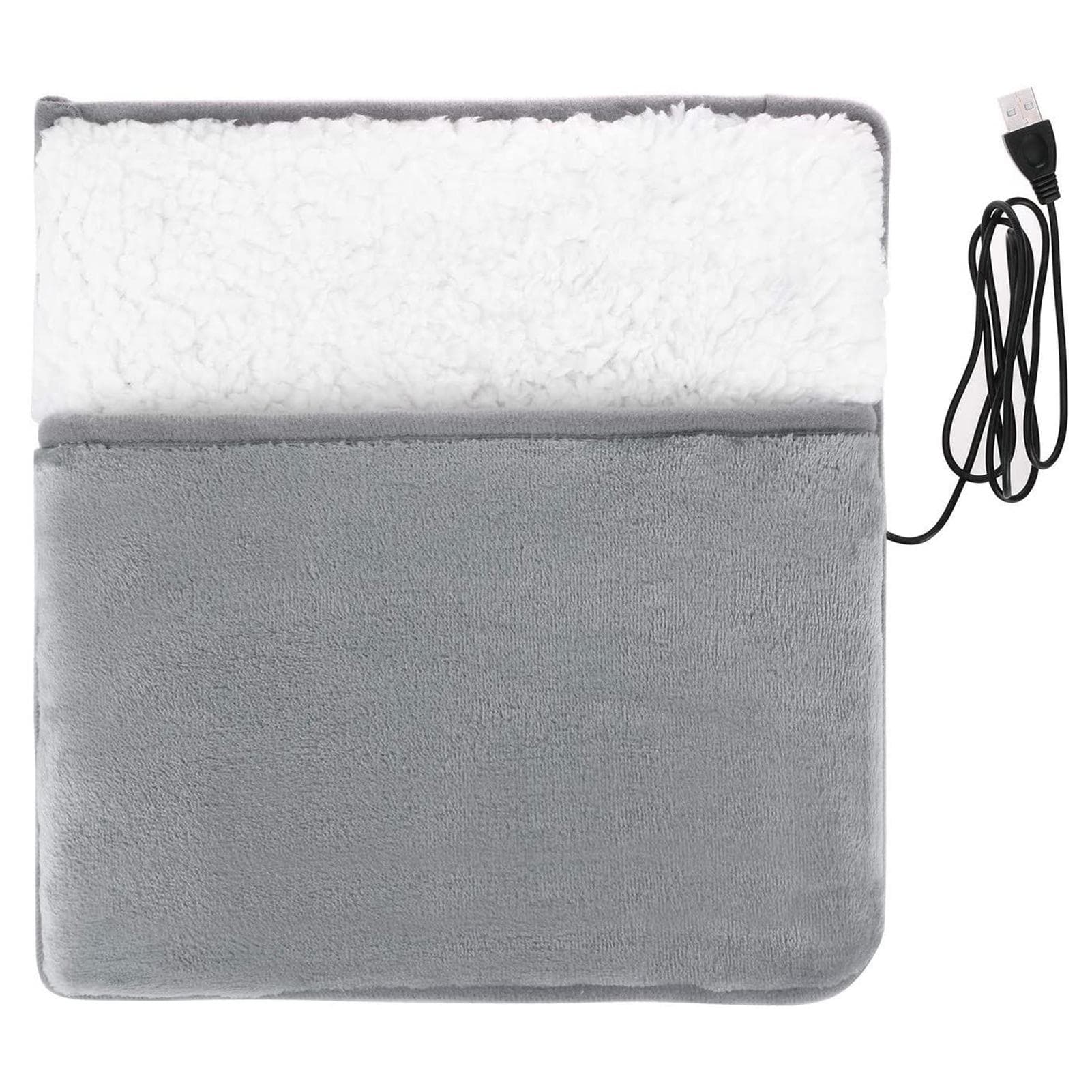 USB Foot Warmer Pad Soft Winter Feet Warmer Foot Heating Pad Heated Foot Warmer Electric Heating grey