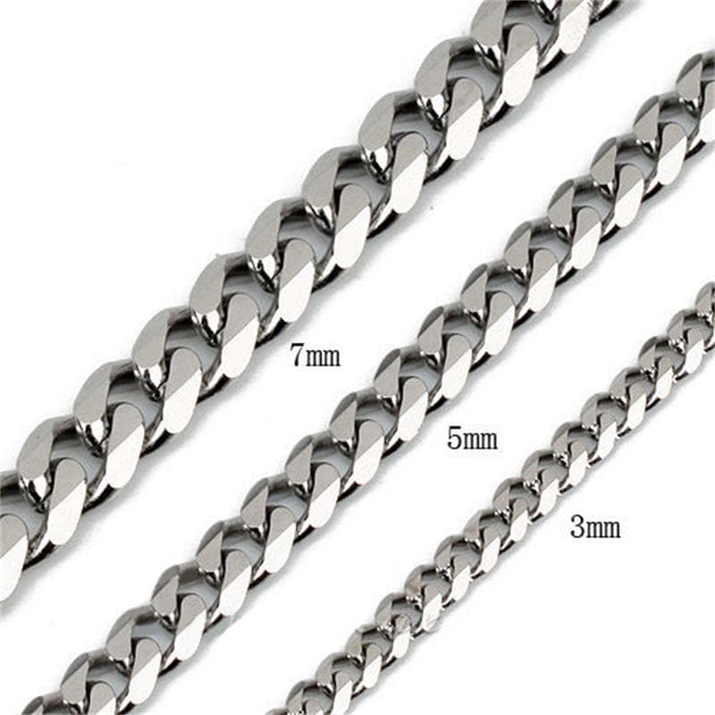 5/7MM 20 /22 24  Men's Jewelry Stainless Steel Cuban Curb Link-chain Necklace 5MM 20Inch