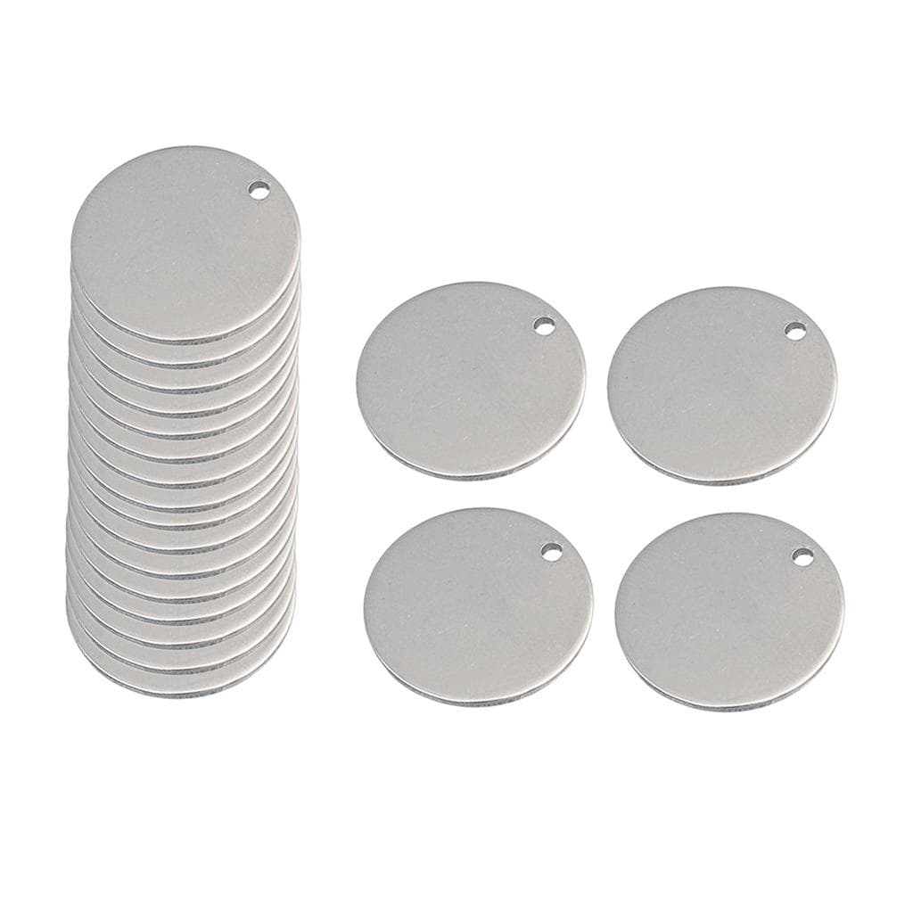 20pcs Metal Flat Round Circle Blank Coin Stamping Charms Tag Pendants 8mm 8mm