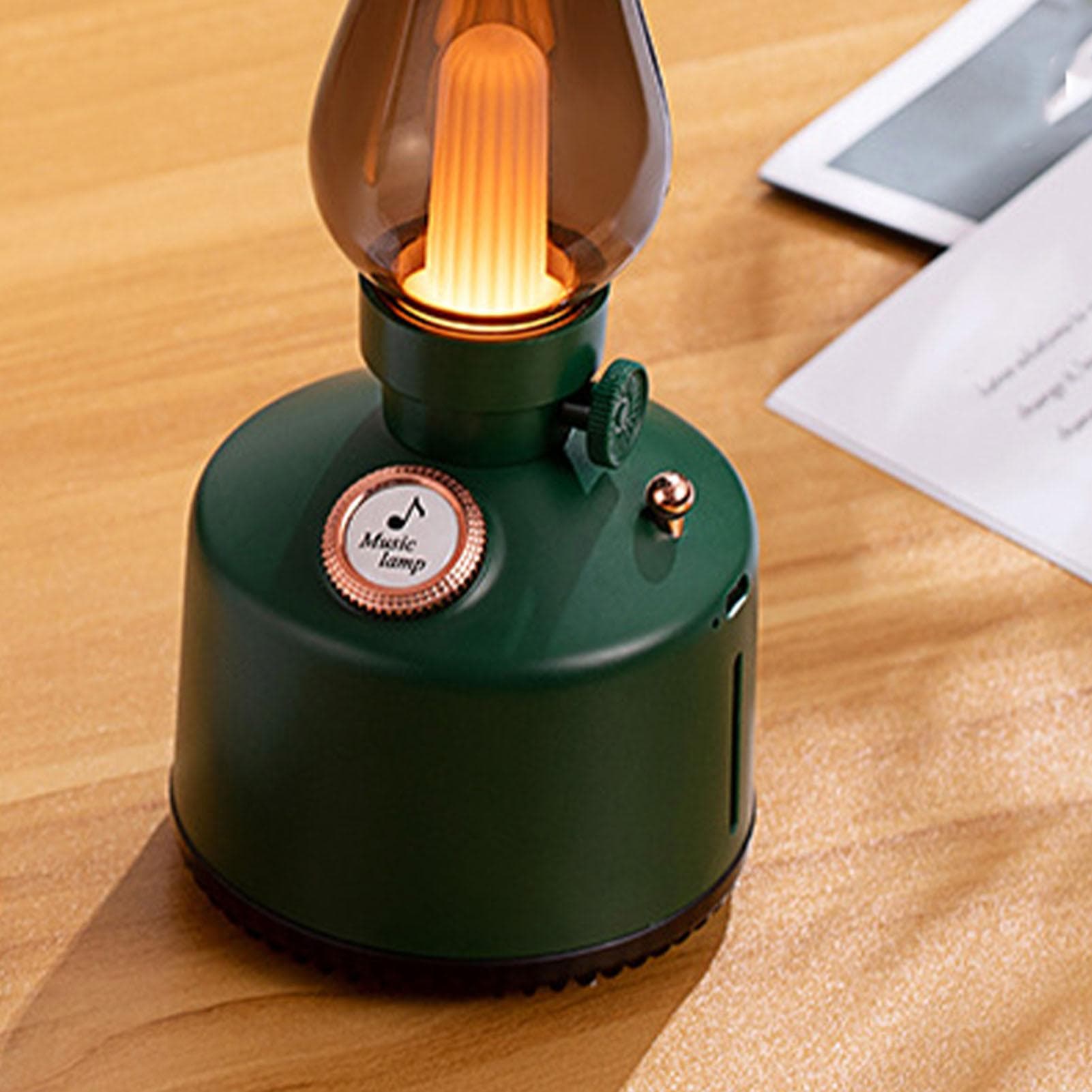 Bluetooth Speaker 1600K to 1800K Infinite Dimming Retro Oil Lamp Look Waterproof Table Lamp green