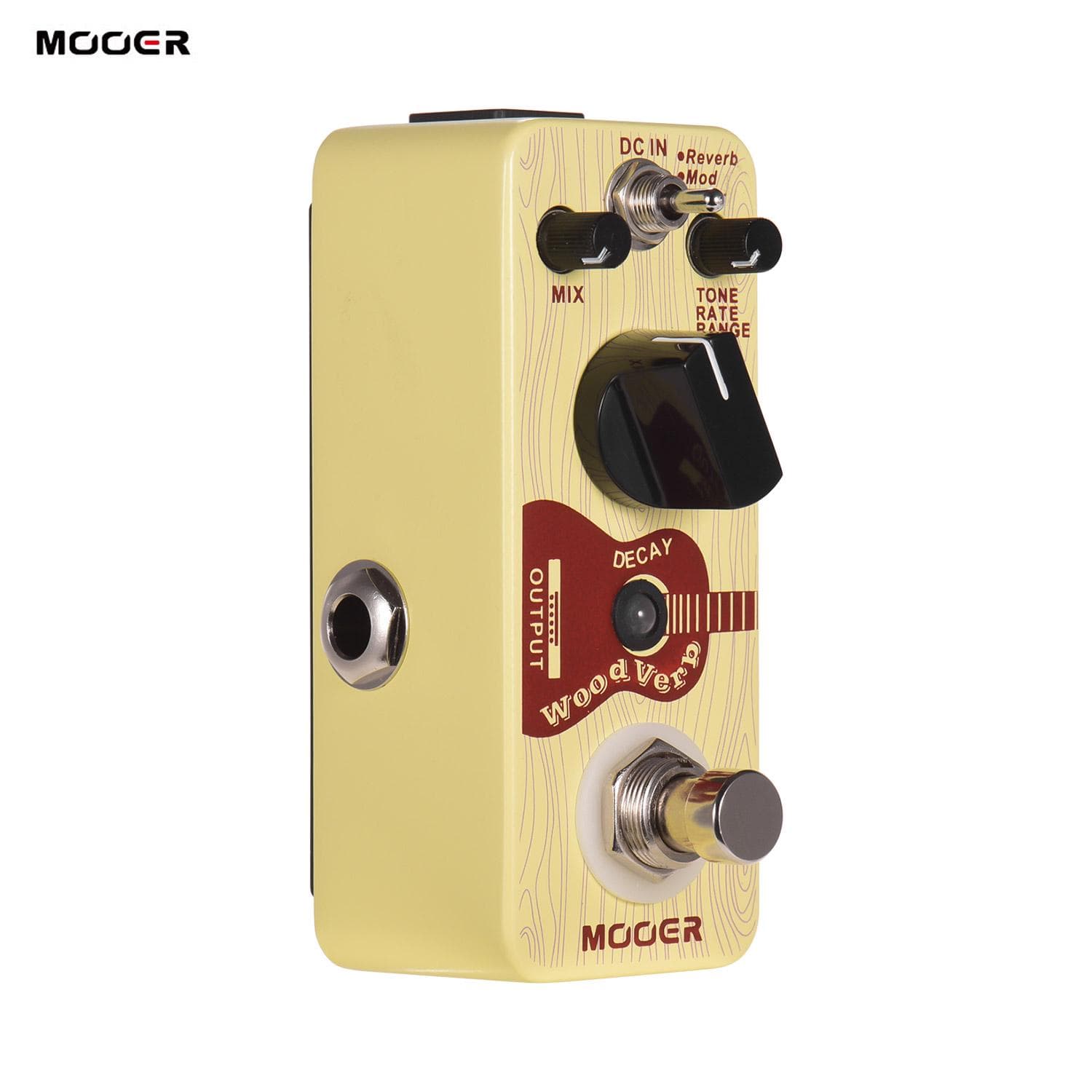 Mooer WoodVerb Acoustic Guitar Reverb Pedal Digital Reverb Pedal Reverb/Mod/Filter Modes True yellow